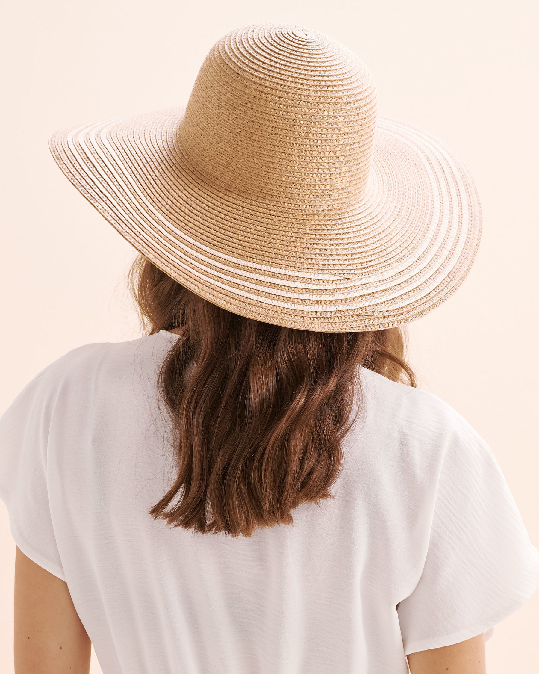 SARAJANE Two Tones Wide Brim Hat Beige 25SJ3638 - View2
