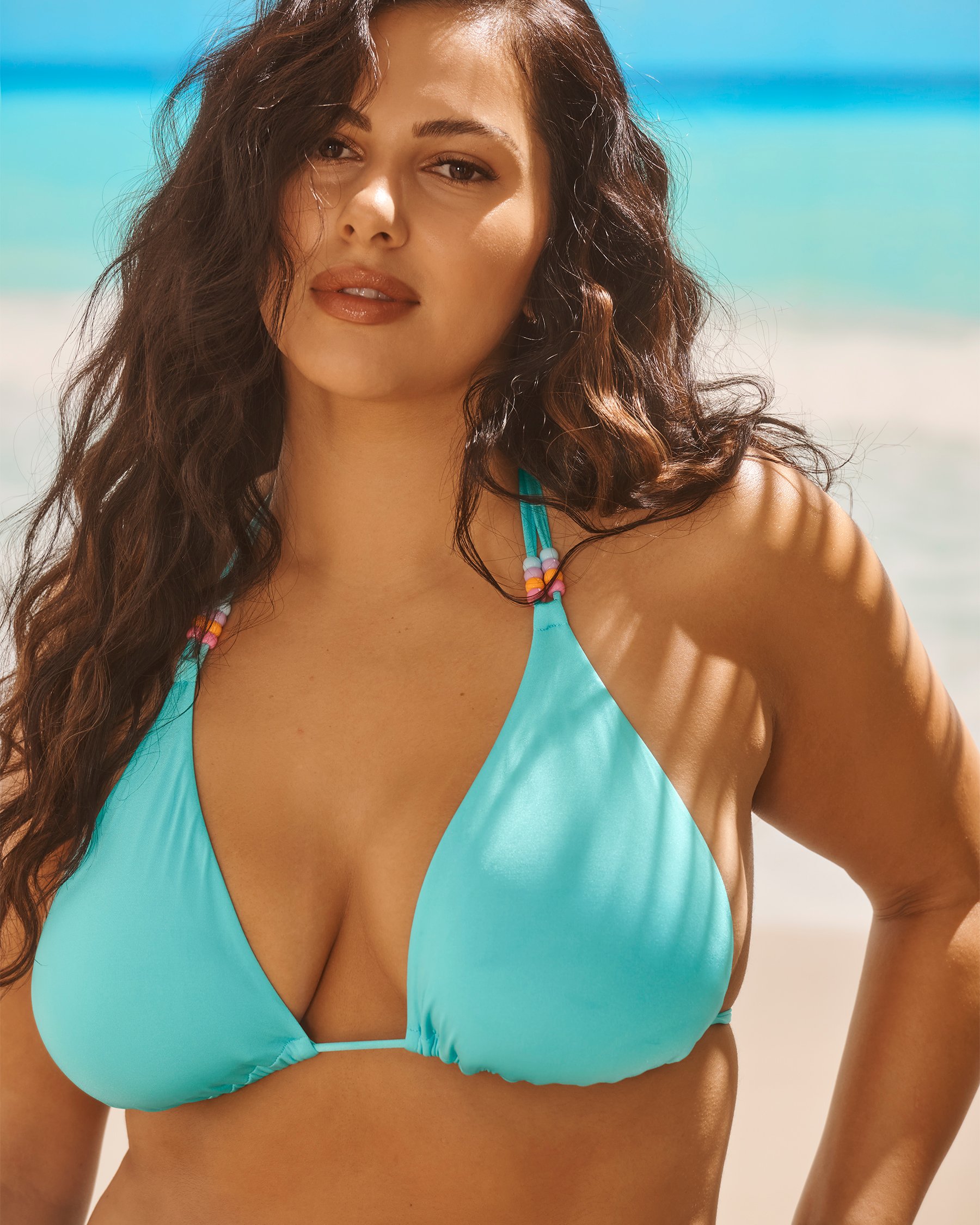 MY BIKINI STORY Shiny Triangle Bikini Top Radiant Blue 01100321 - View2