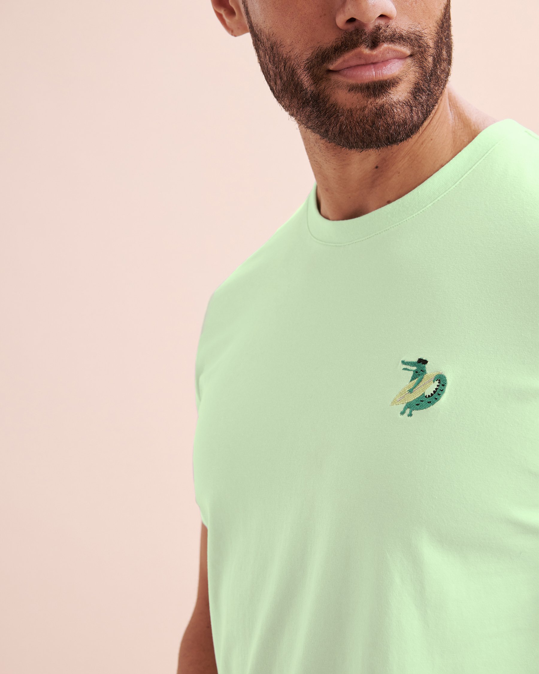 BERMIES T-shirt Surf Crocs Vert pâle SURF CROCS - Voir3