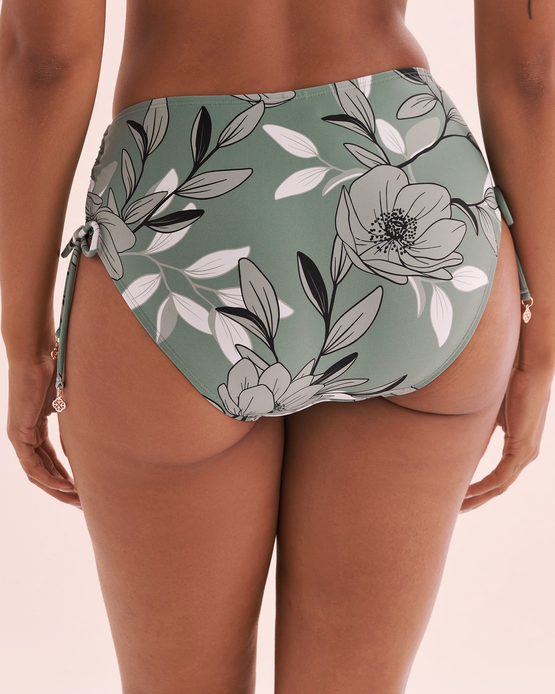 TURQUOISE COUTURE Bas de bikini noué aux hanches Botanical Dream Vert botanique 01300369 - Voir6