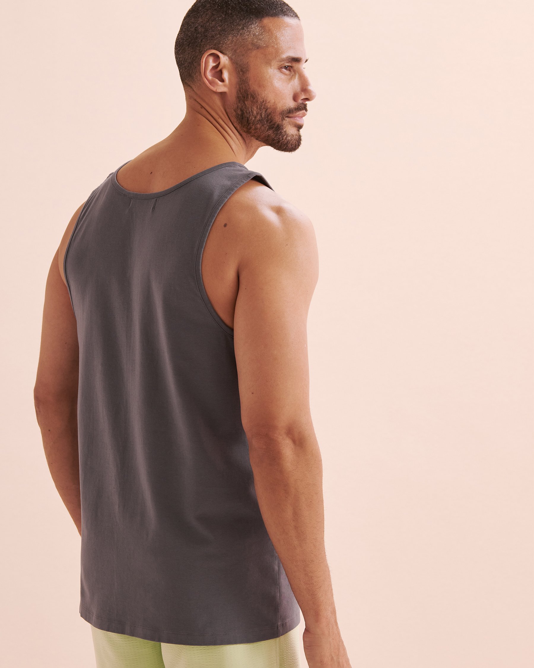 HAMABE Cotton Tank Top Grey 04100026 - View2