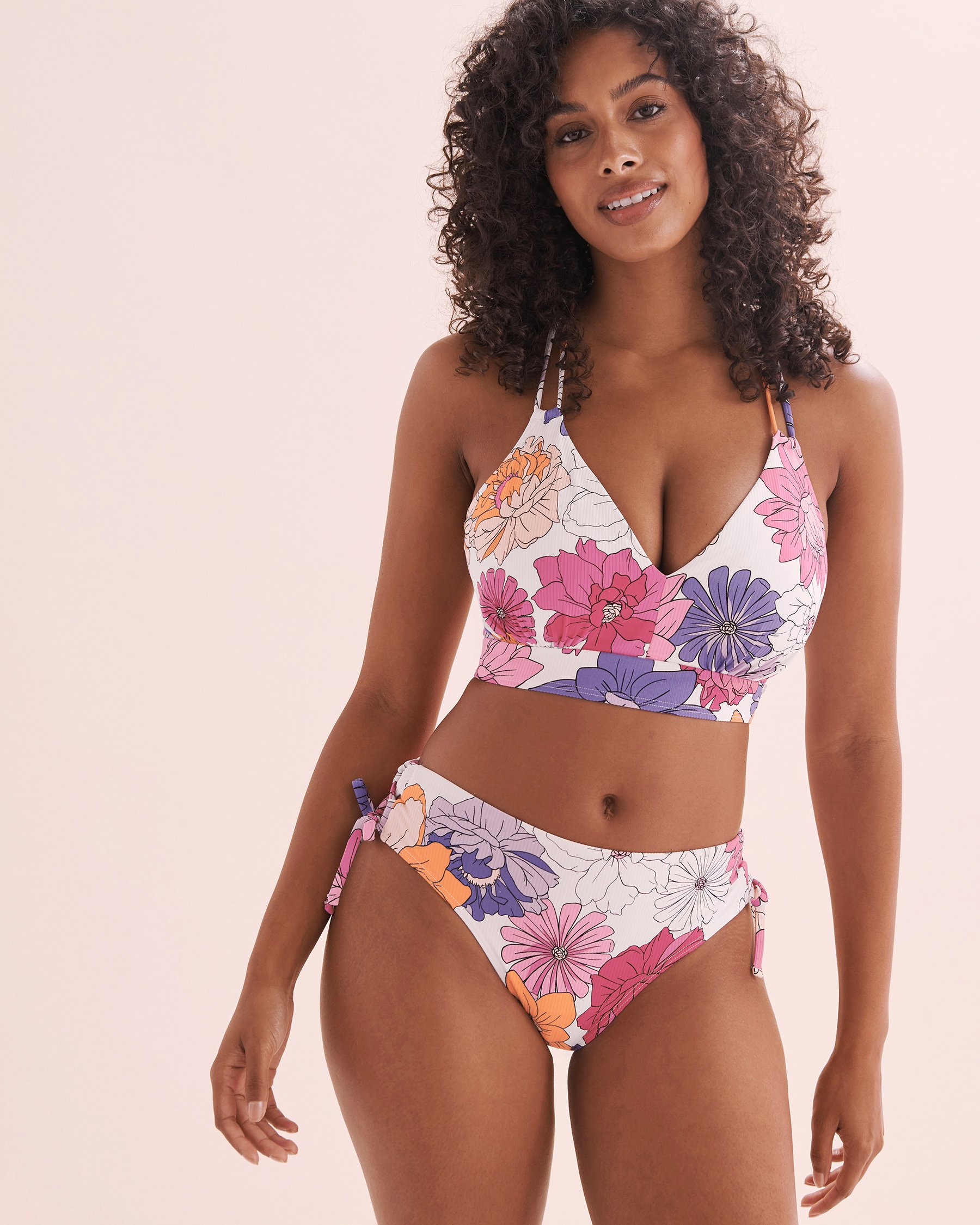 EAU DE SEA Haut de bikini bralette bonnet D côtelé Floral Bloom Fleurs 01200083 - Voir4