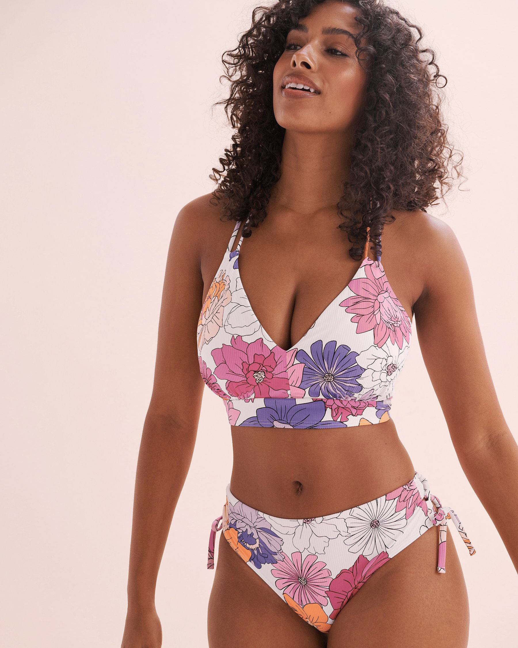 EAU DE SEA Haut de bikini bralette bonnet D côtelé Floral Bloom Fleurs 01200083 - Voir7
