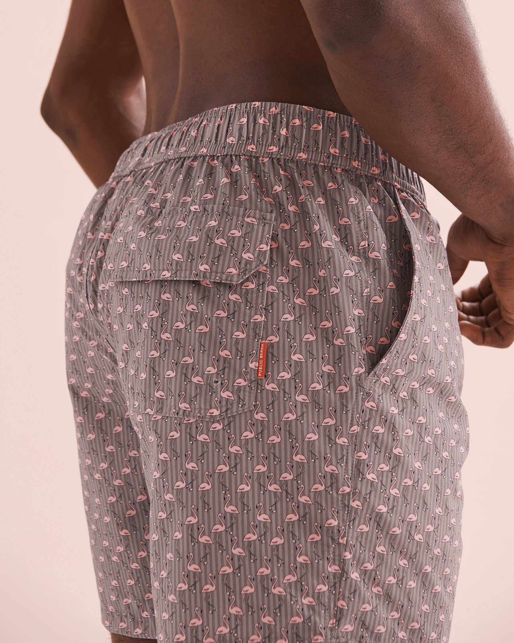 PUBLIC BEACH Flamingo Volley Swimsuit Grey PB7610BIK - View4