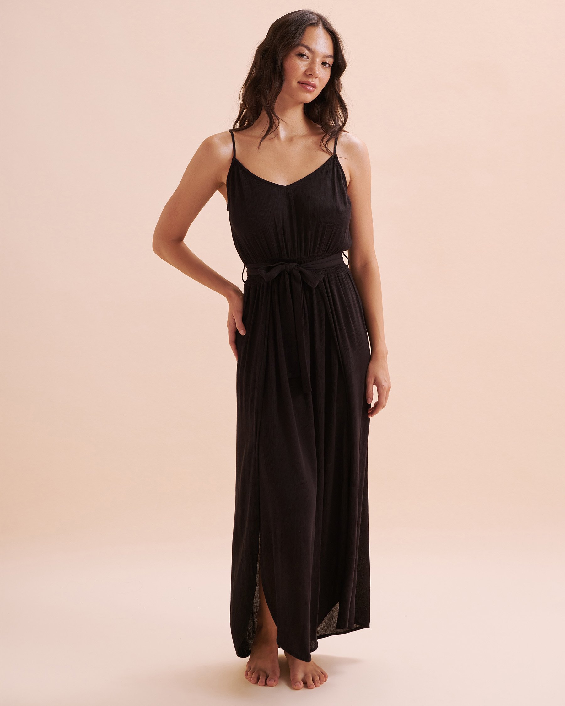TROPIK Gauze Long Dress Black 02300136 - View5