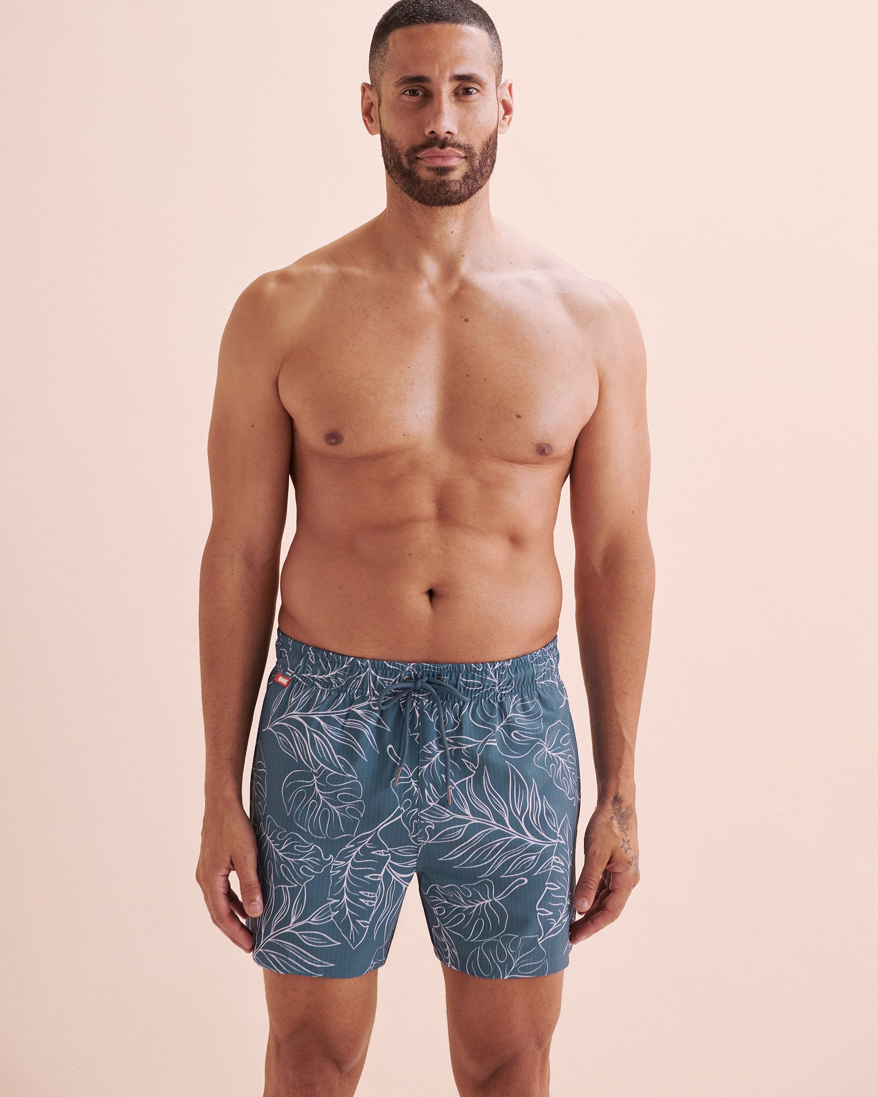 HAMABE Volley Swimsuit Tropical Leaves/Blue 03100039 - View6