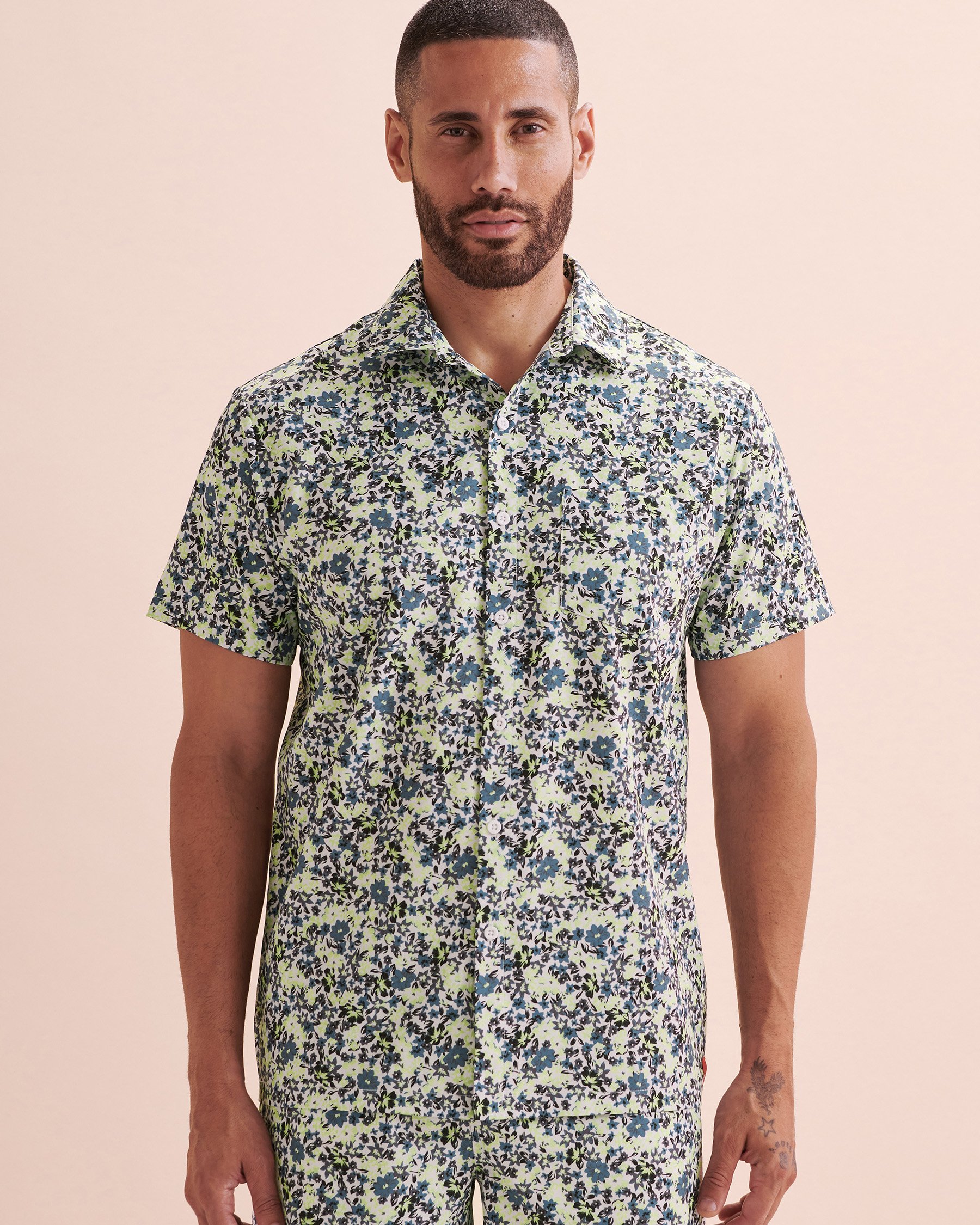 HAMABE Short Sleeve Shirt Ditsy Flowers 04100025 - View6