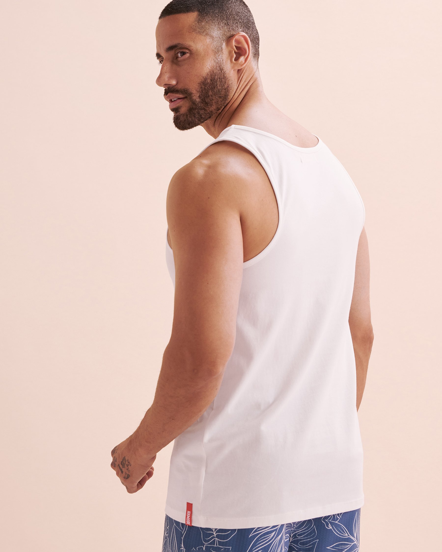 HAMABE Cotton Tank Top Brilliant White 04100026 - View2