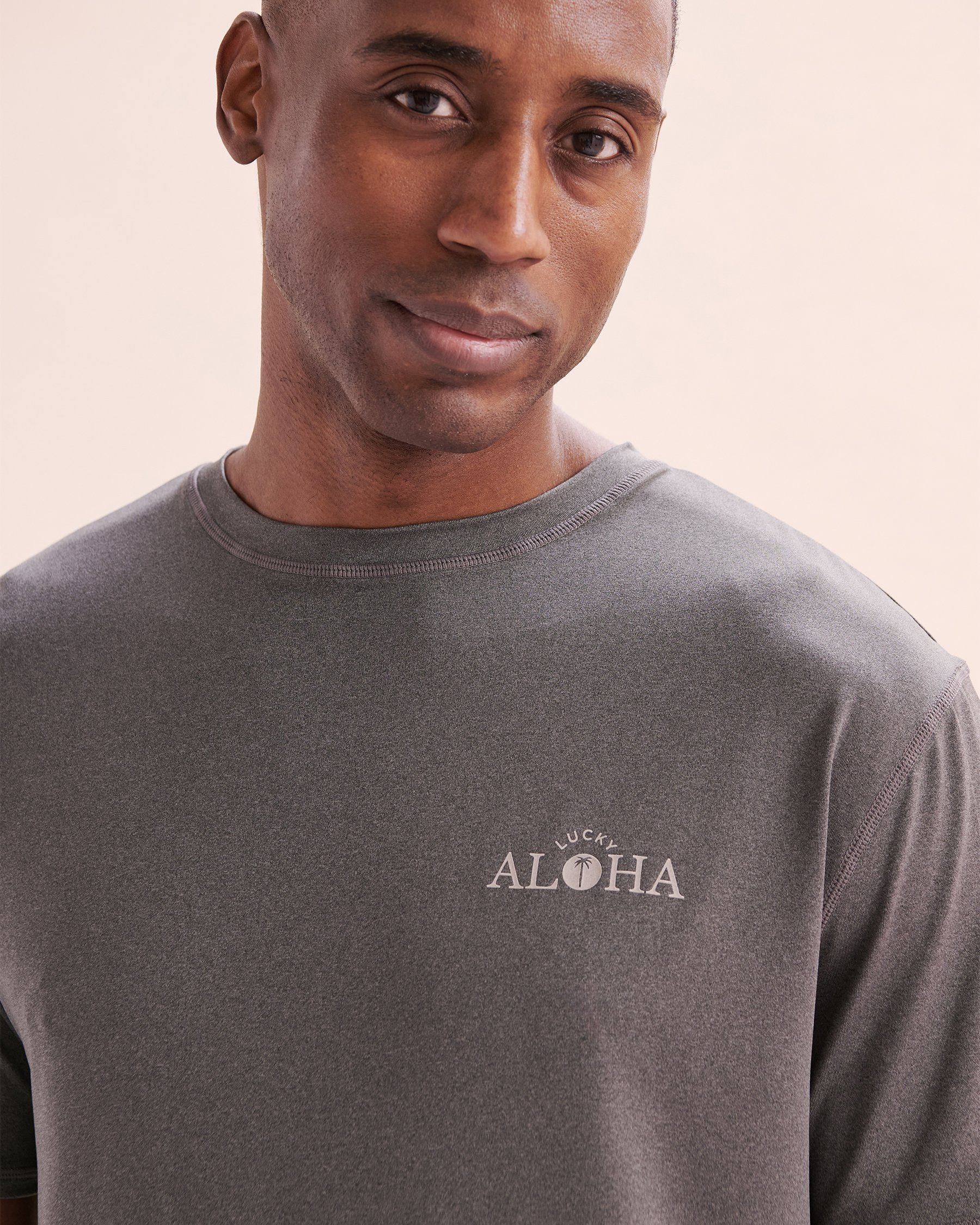 LUCKY ALOHA Interval Short Sleeve Rashguard Black INT7490 - View3