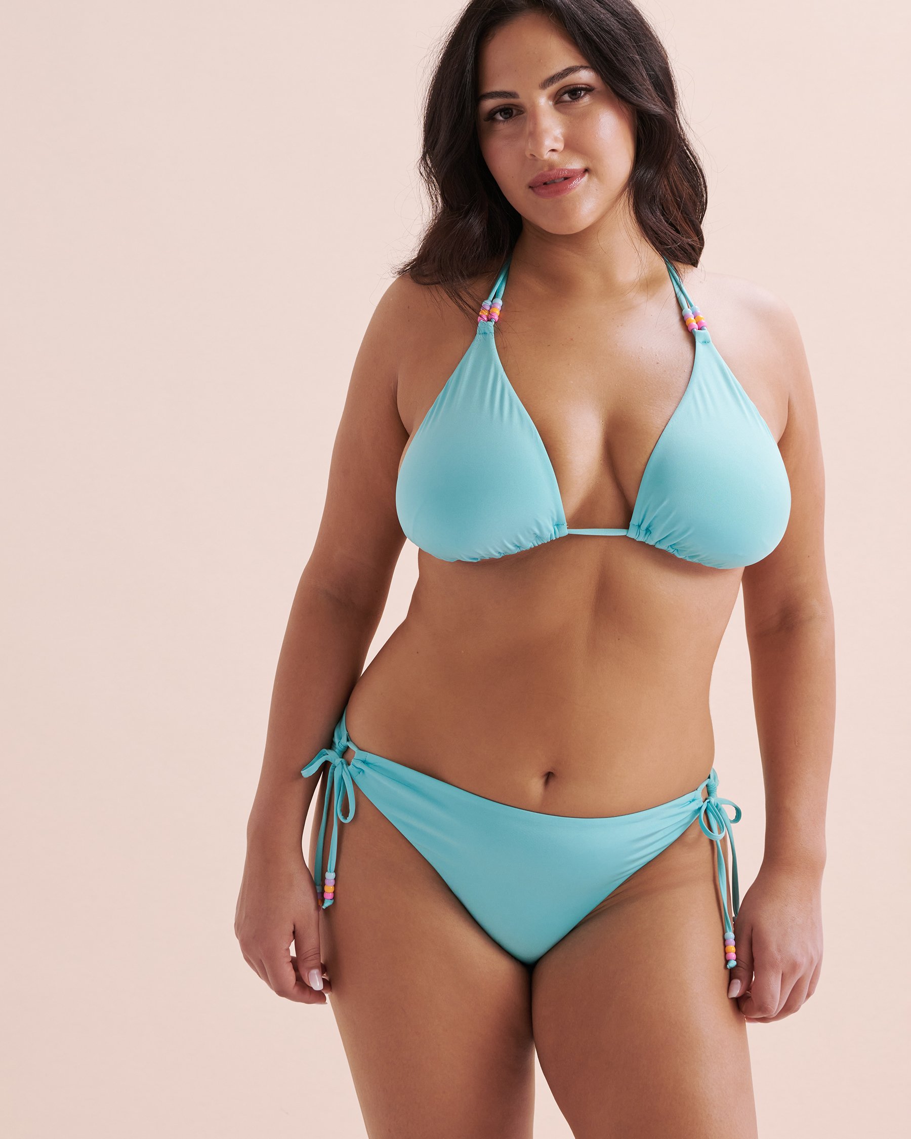 MY BIKINI STORY Shiny Triangle Bikini Top Radiant Blue 01100321 - View5