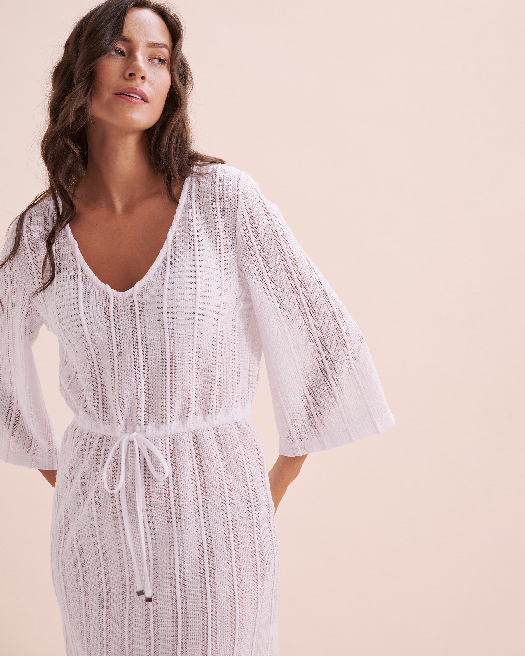 OFF THE BEACH Tunique manches longues en crochet Blanc 02400042 - Voir9