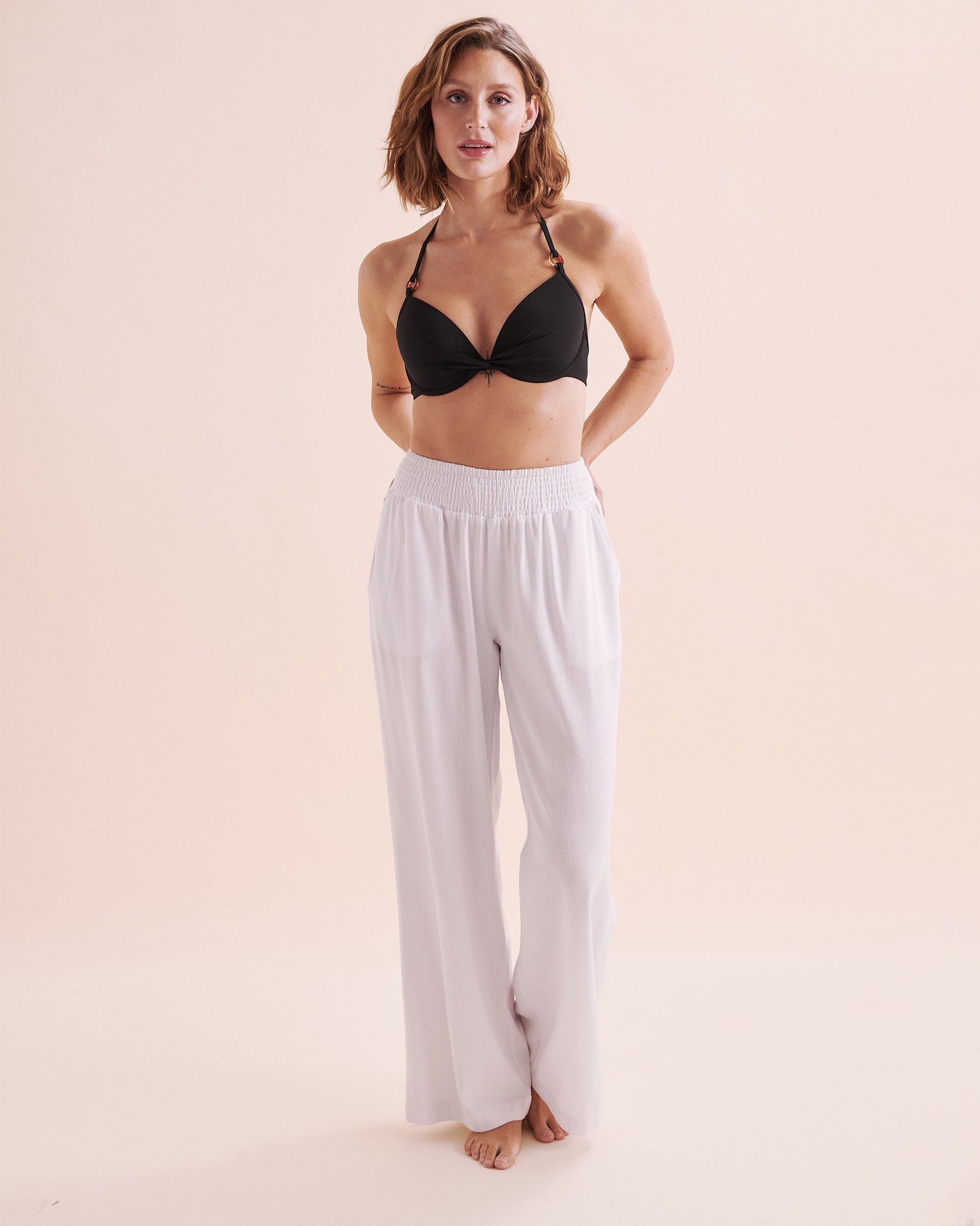 OFF THE BEACH Pantalon jambe large Blanc 02200075 - Voir5