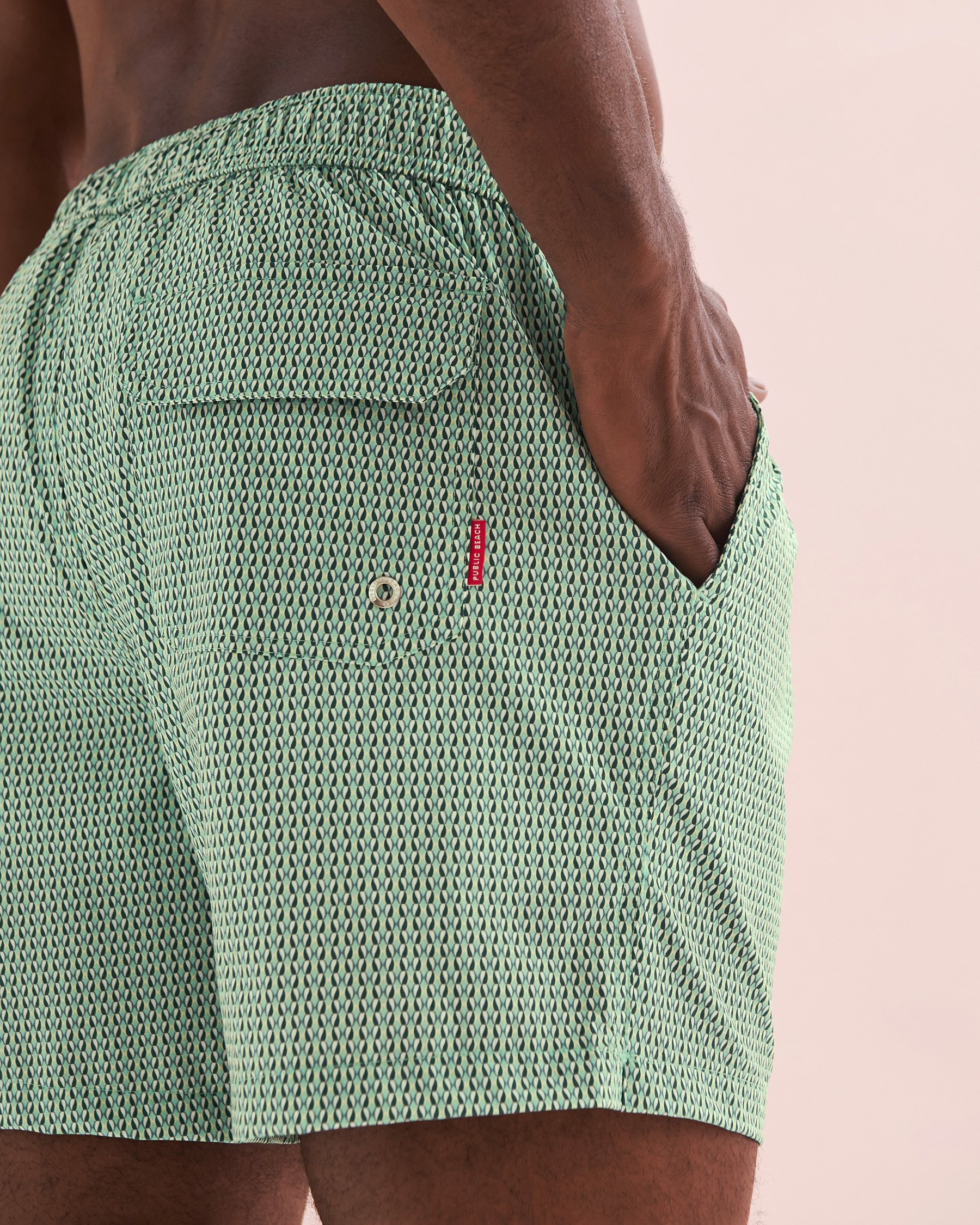 PUBLIC BEACH Maillot volley Micro Geo Vert PB7612BIK - Voir3