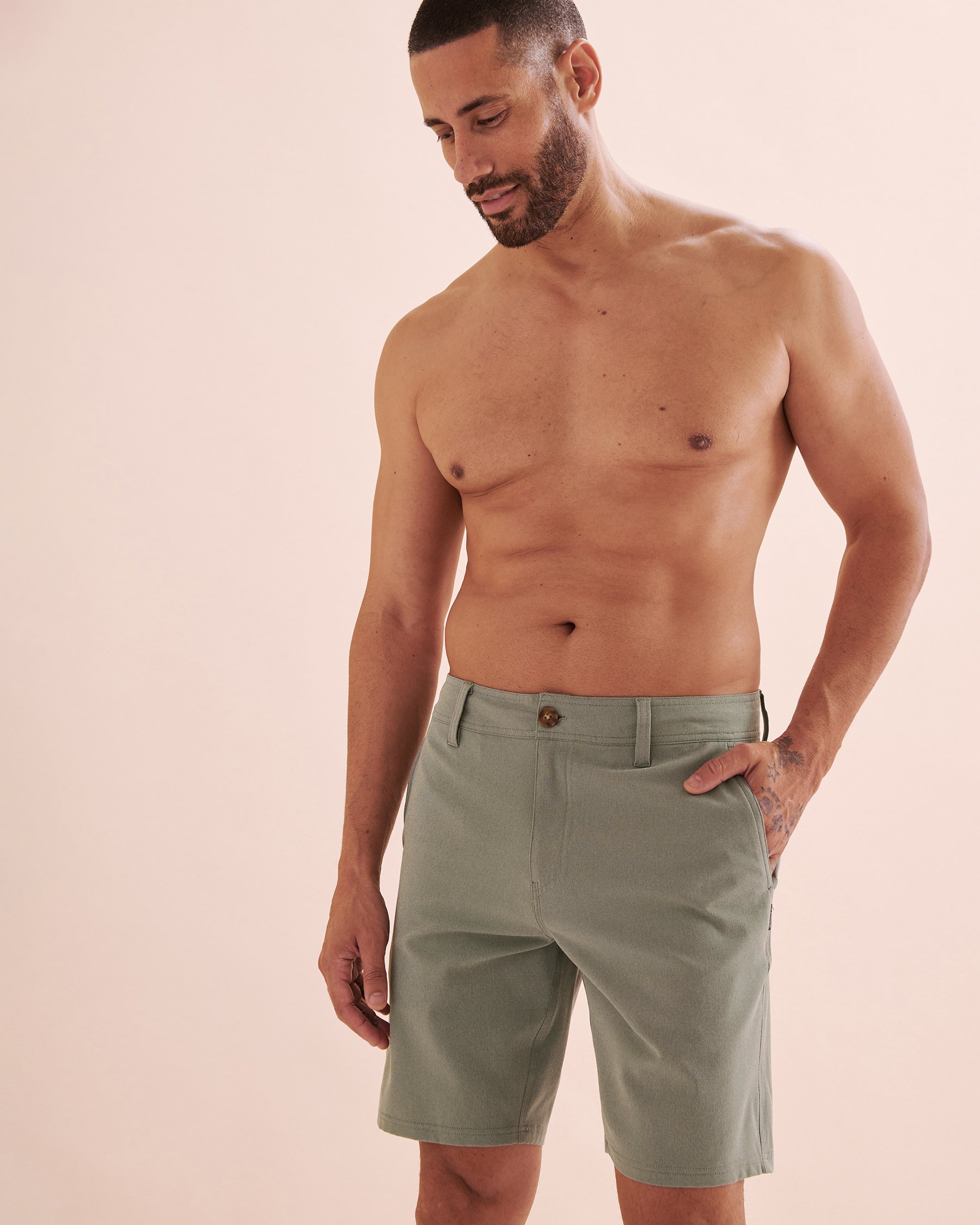 O'NEILL Reserve Light Check Hybrid Shorts Dark Olive Green SP318A006 - View5