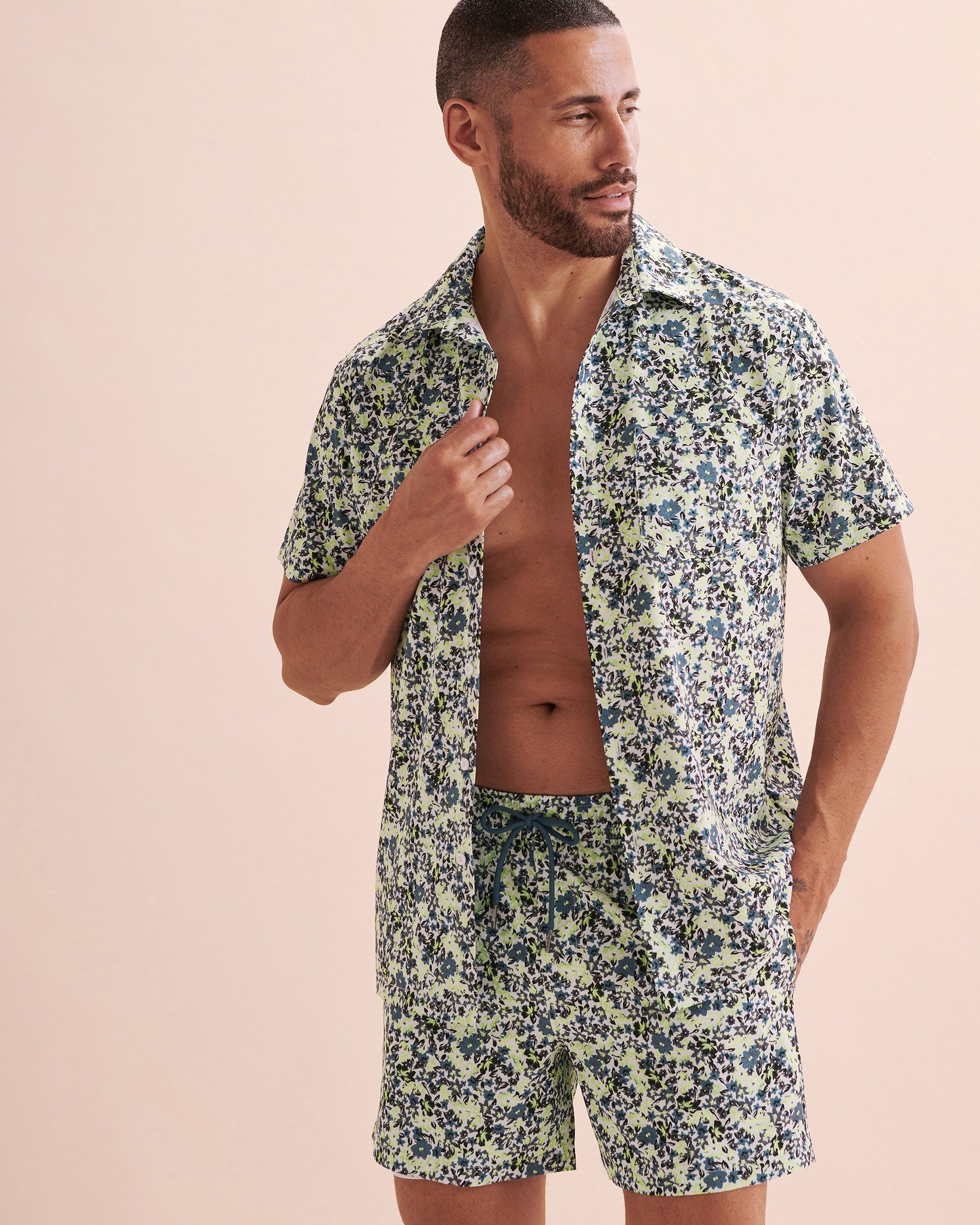 HAMABE Chemise manches courtes Fleurs miniatures 04100025 - Voir5