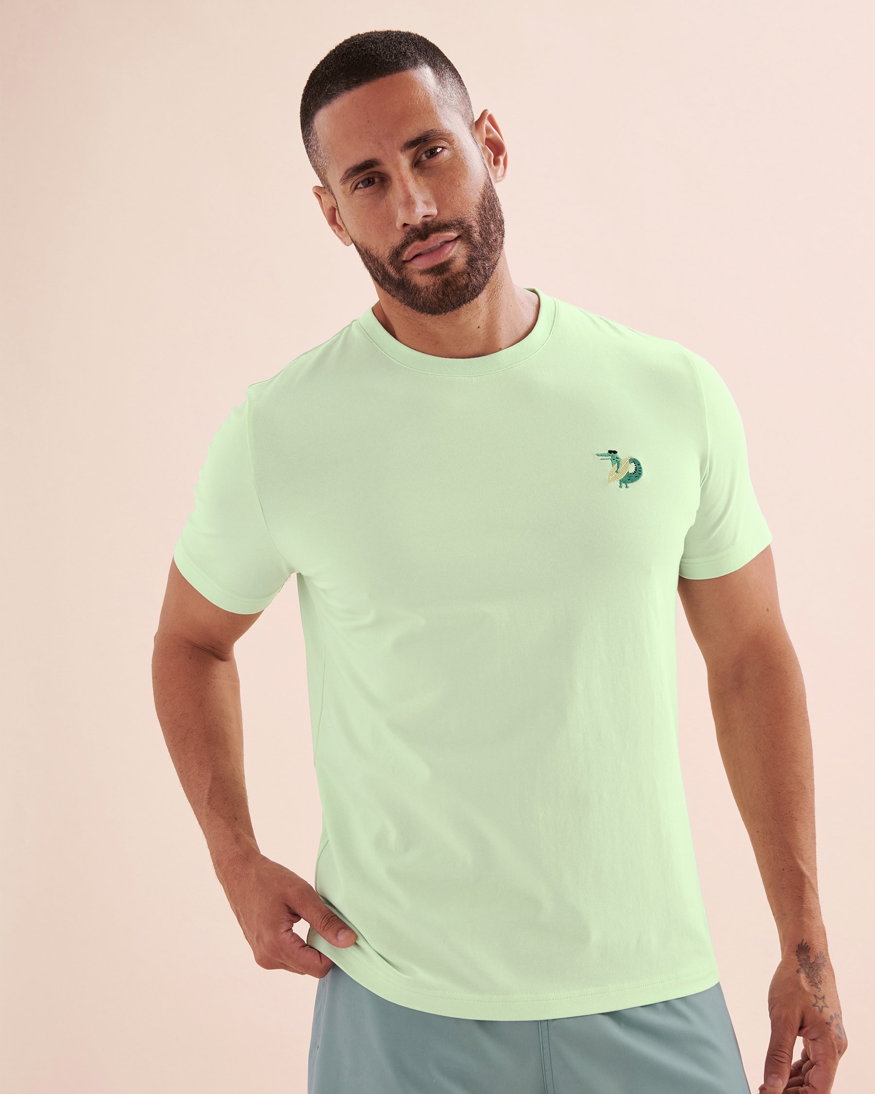 BERMIES T-shirt Surf Crocs Vert pâle SURF CROCS - View1