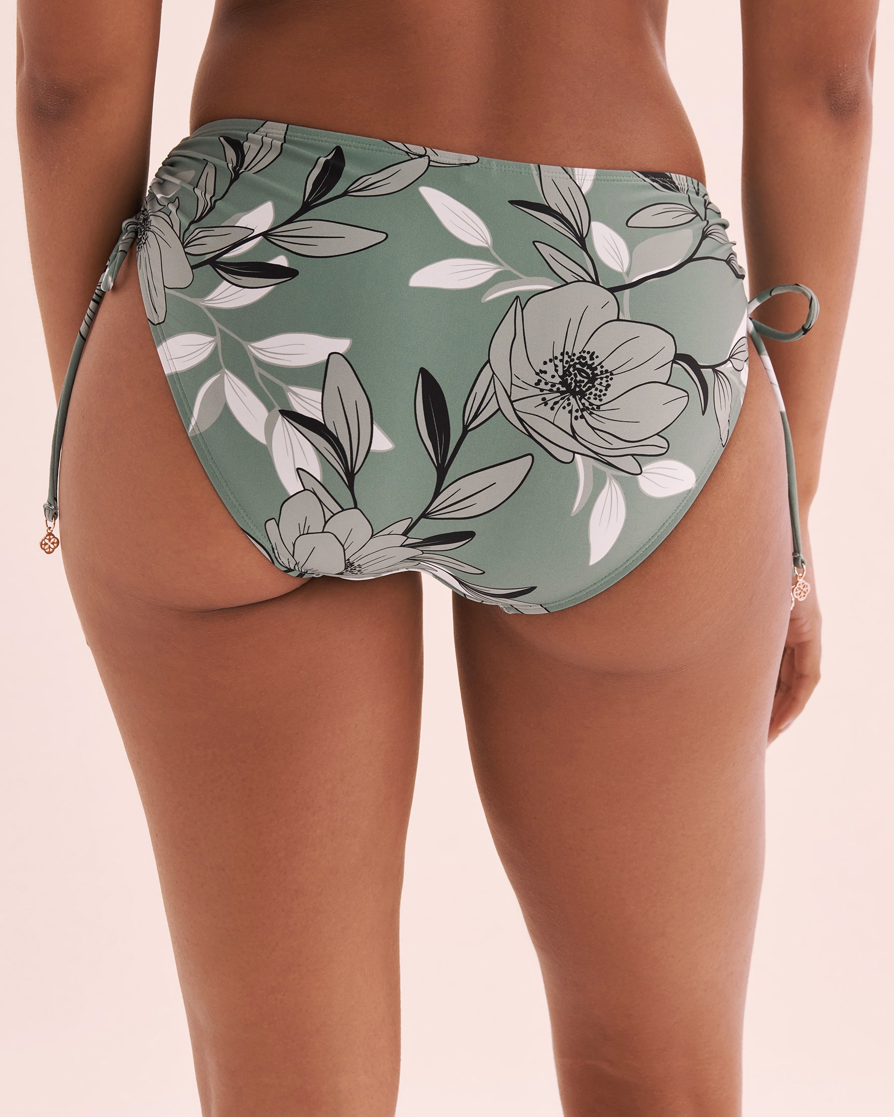 TURQUOISE COUTURE Botanical Dream Side Tie Bikini Bottom Botanical Green 01300369 - View9