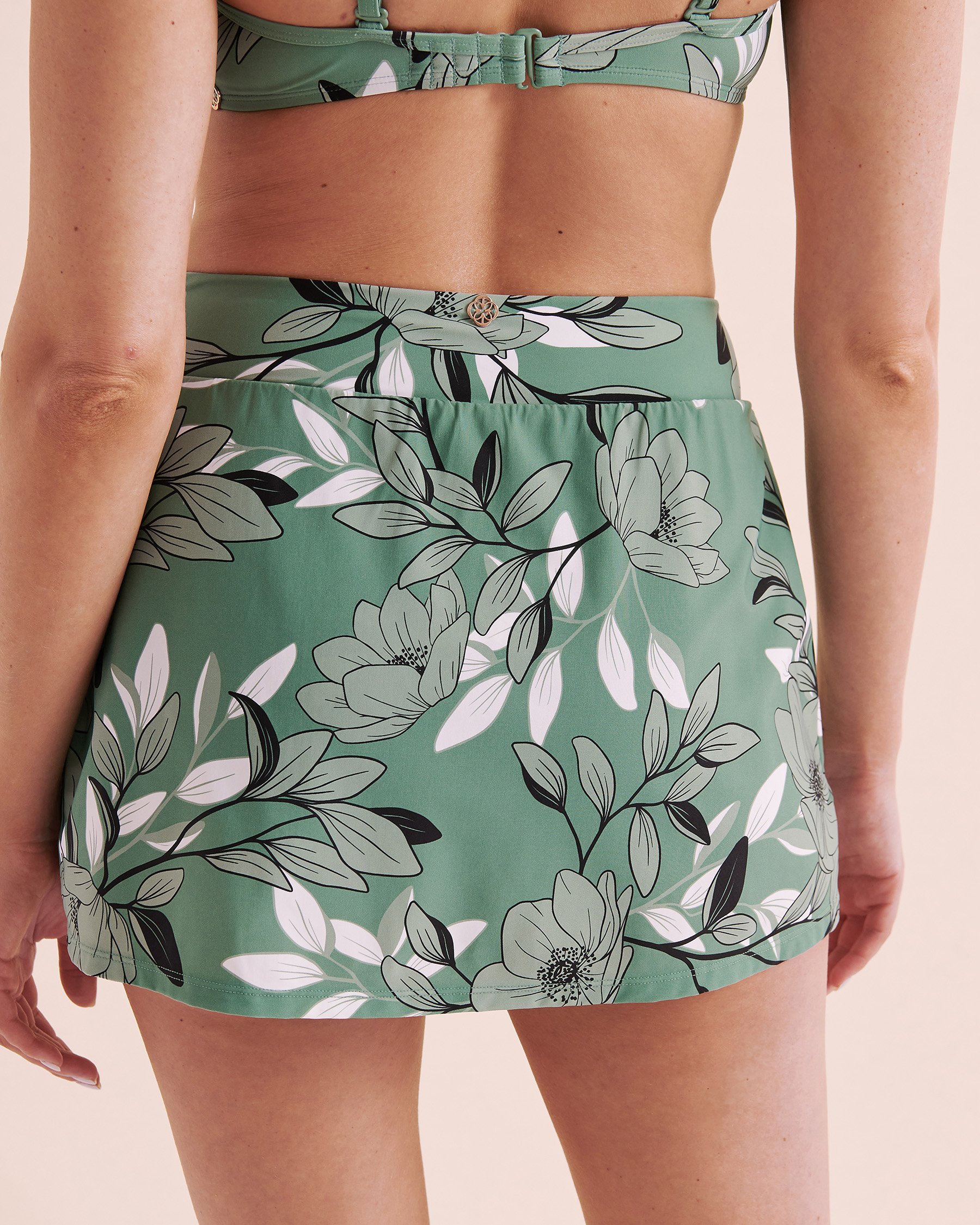 TURQUOISE COUTURE Botanical Dream High Waist Skirt Bikini Bottom Botanical Green 01300370 - View2