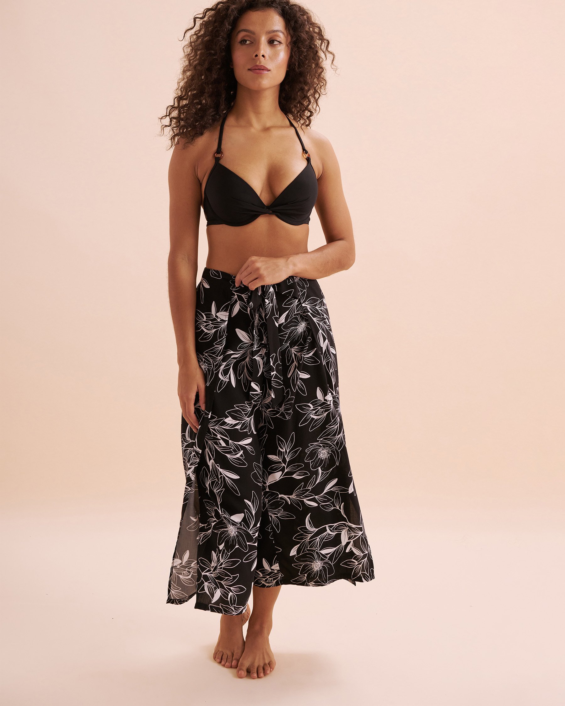 TURQUOISE COUTURE Pantalon enveloppant jambe large Vert botanique 02200077 - Voir4