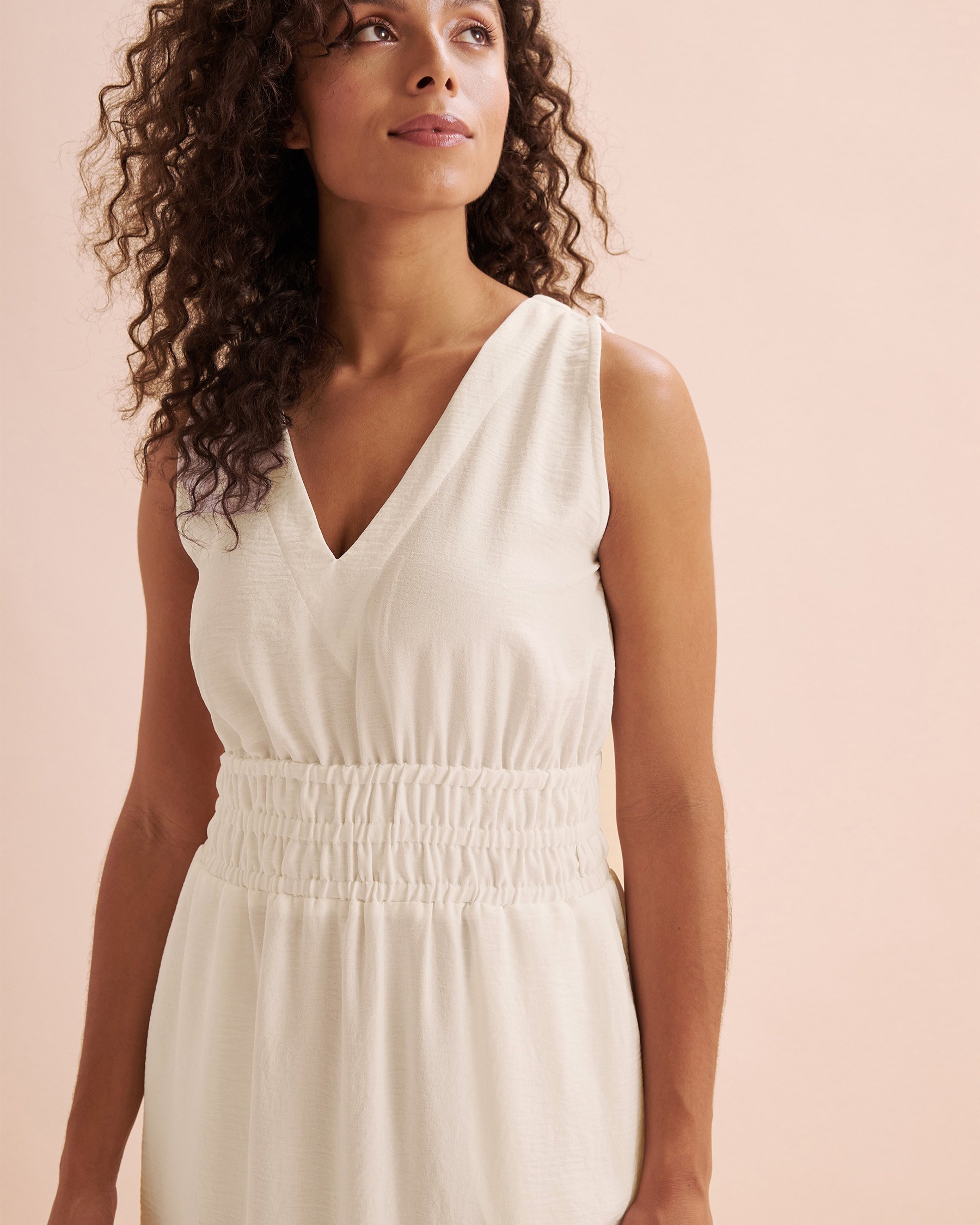 TURQUOISE COUTURE Short Crinkle Dress White 02300139 - View4