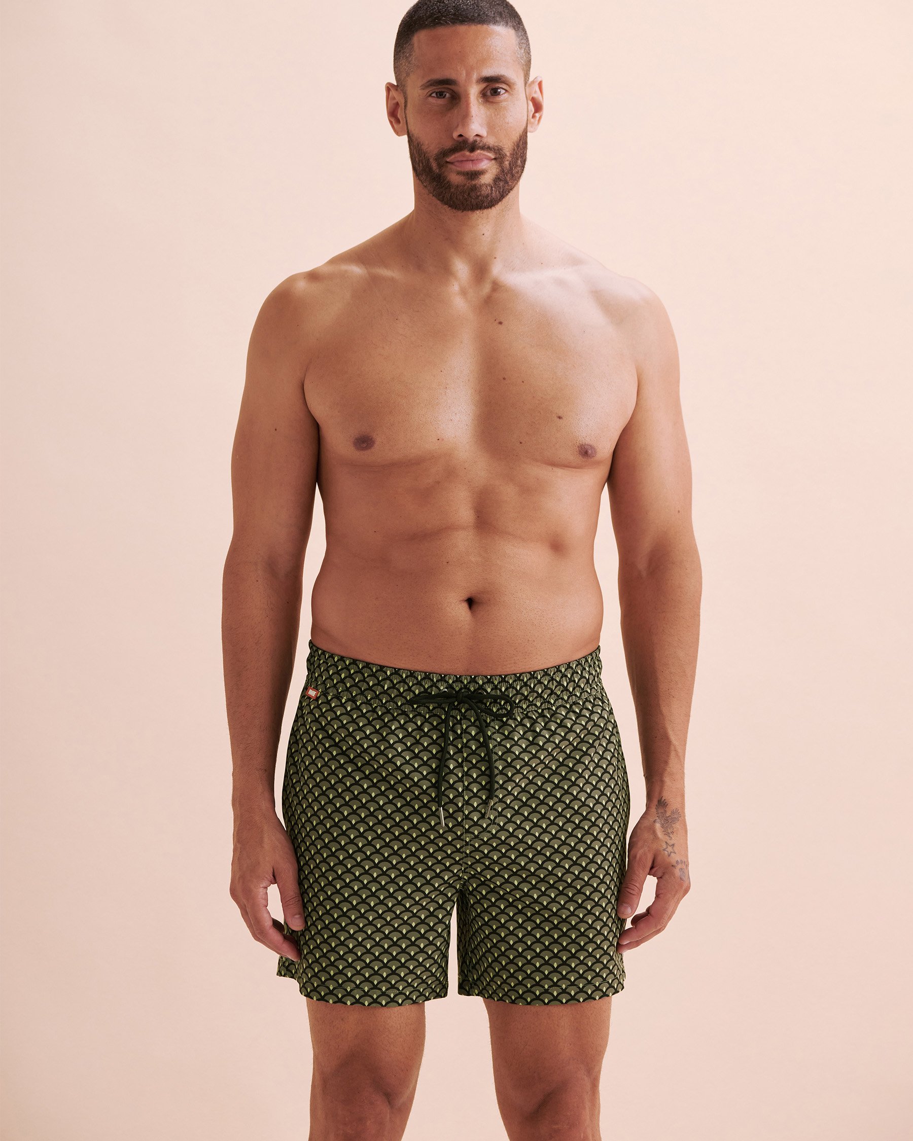 HAMABE Volley Swimsuit Black Geometric 03100041 - View6