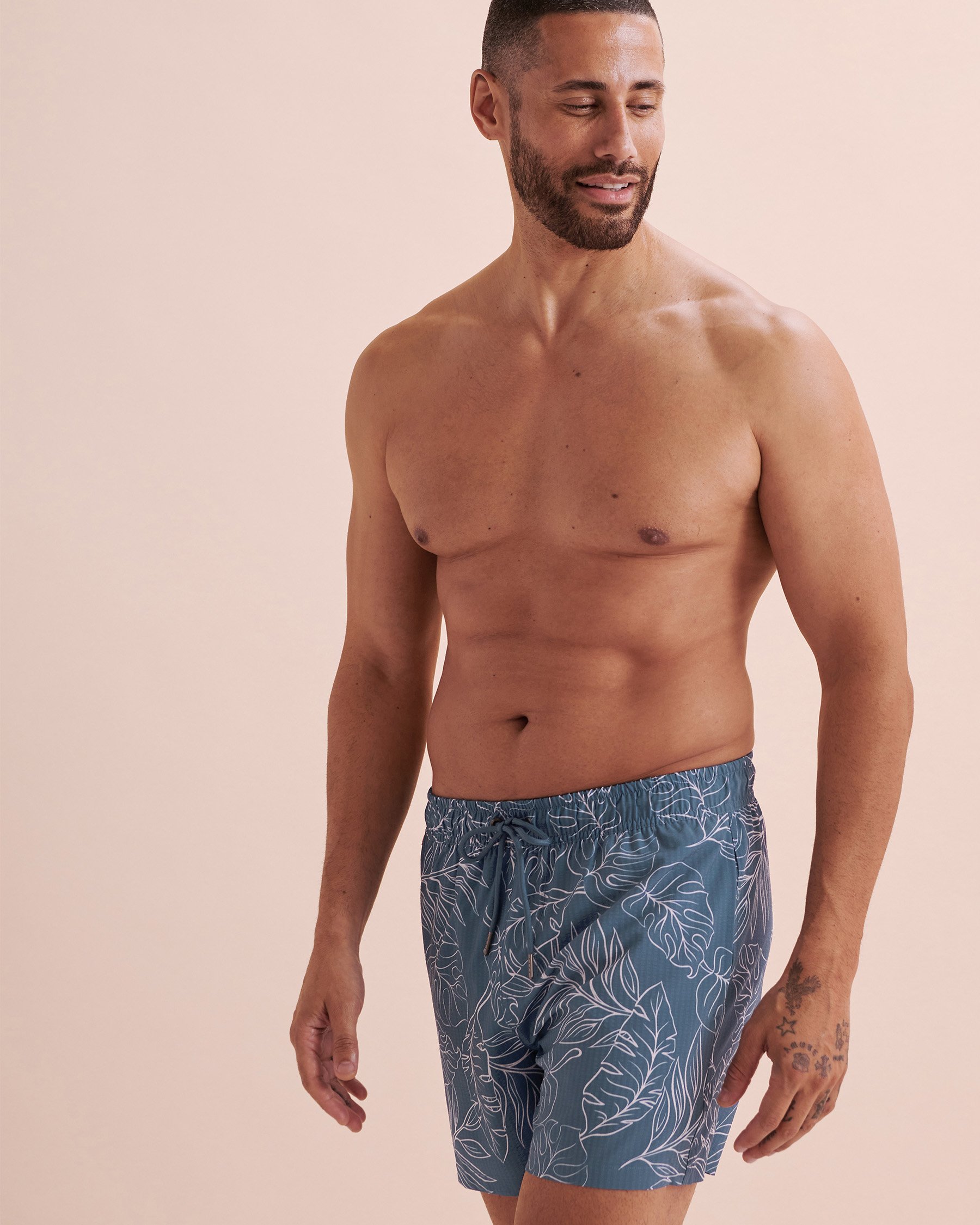 HAMABE Maillot volley Feuilles tropicales/Bleu 03100039 - View5