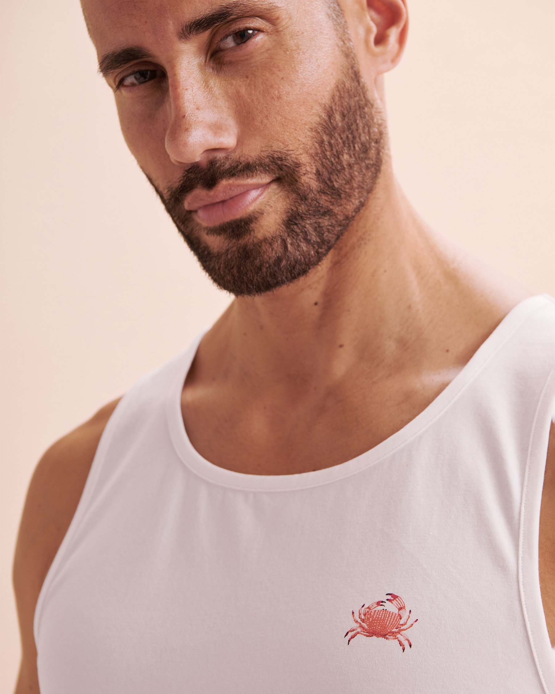 HAMABE Cotton Tank Top White 04100029 - View5