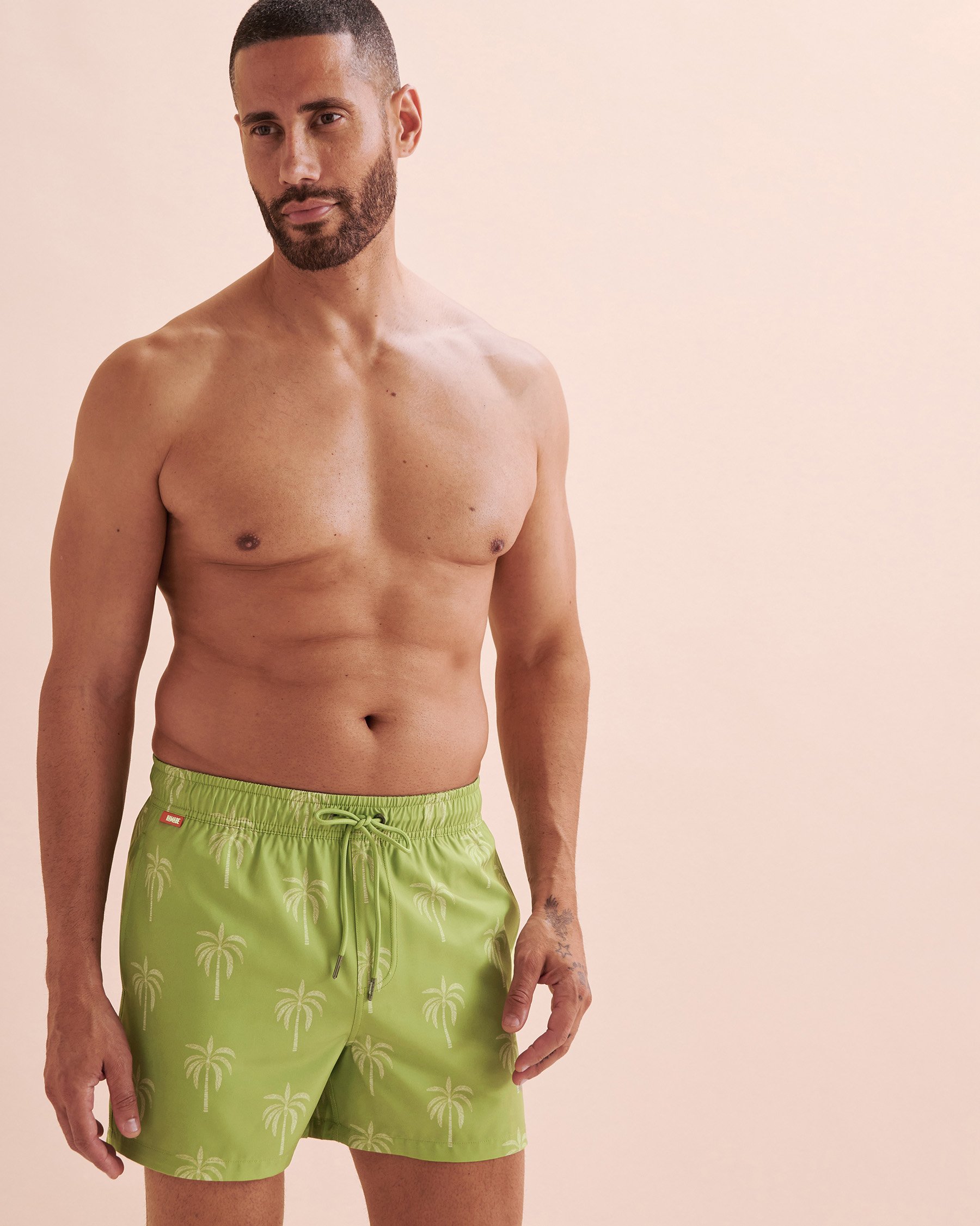 HAMABE Maillot volley Imprimé palmier vert 03100044 - Voir8