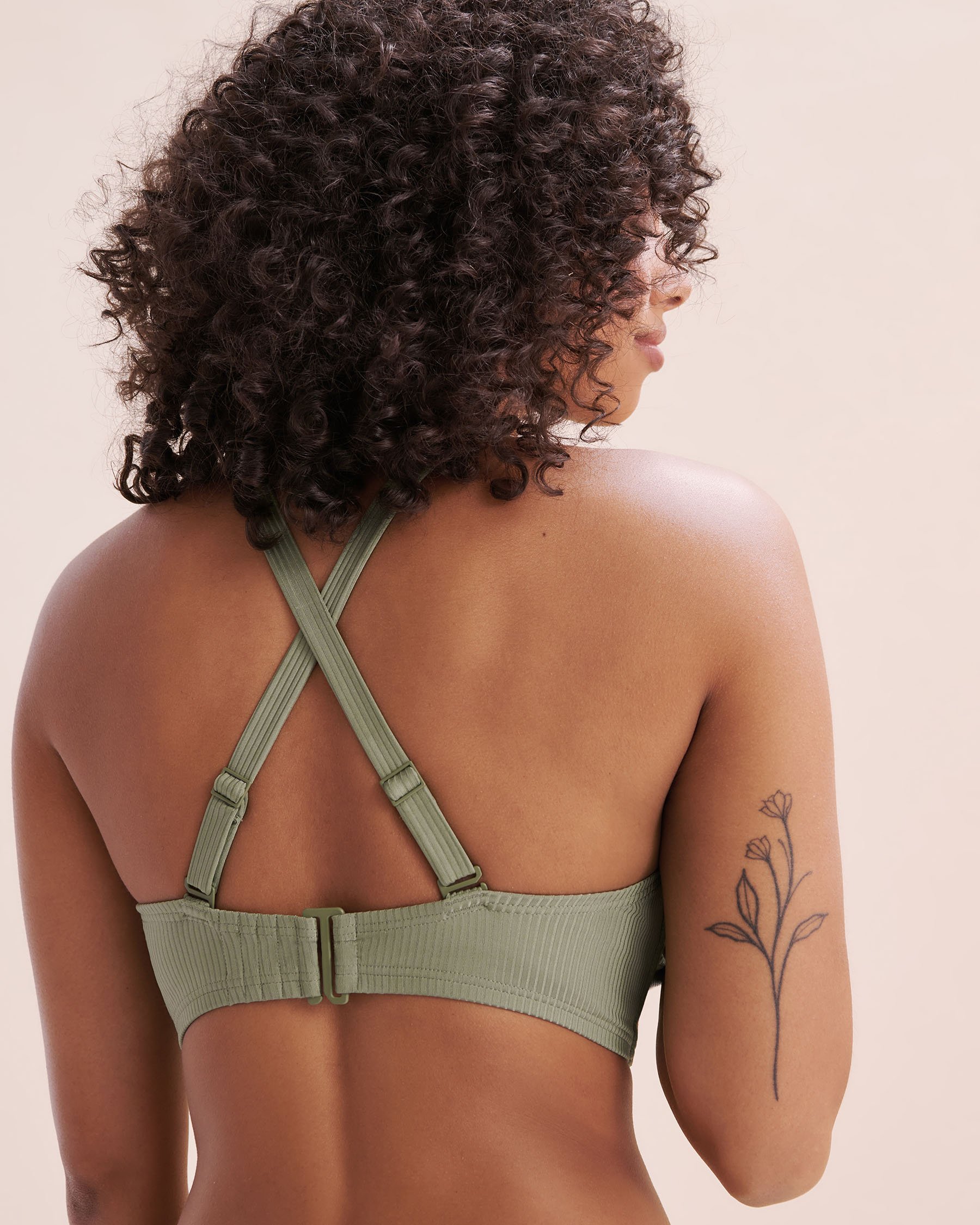 MY BIKINI STORY Malibu Shiny D Cup Bikini Top Hedge Green 01200091 - View3