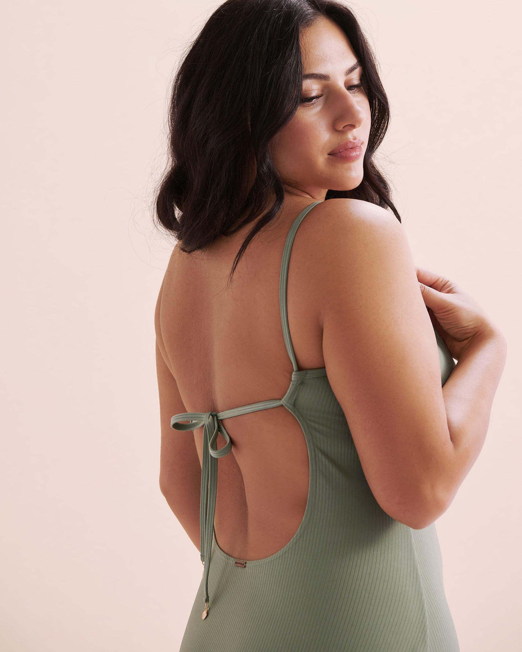 MY BIKINI STORY Maillot une pièce brillant Malibu Vert végétal 01400087 - Voir7