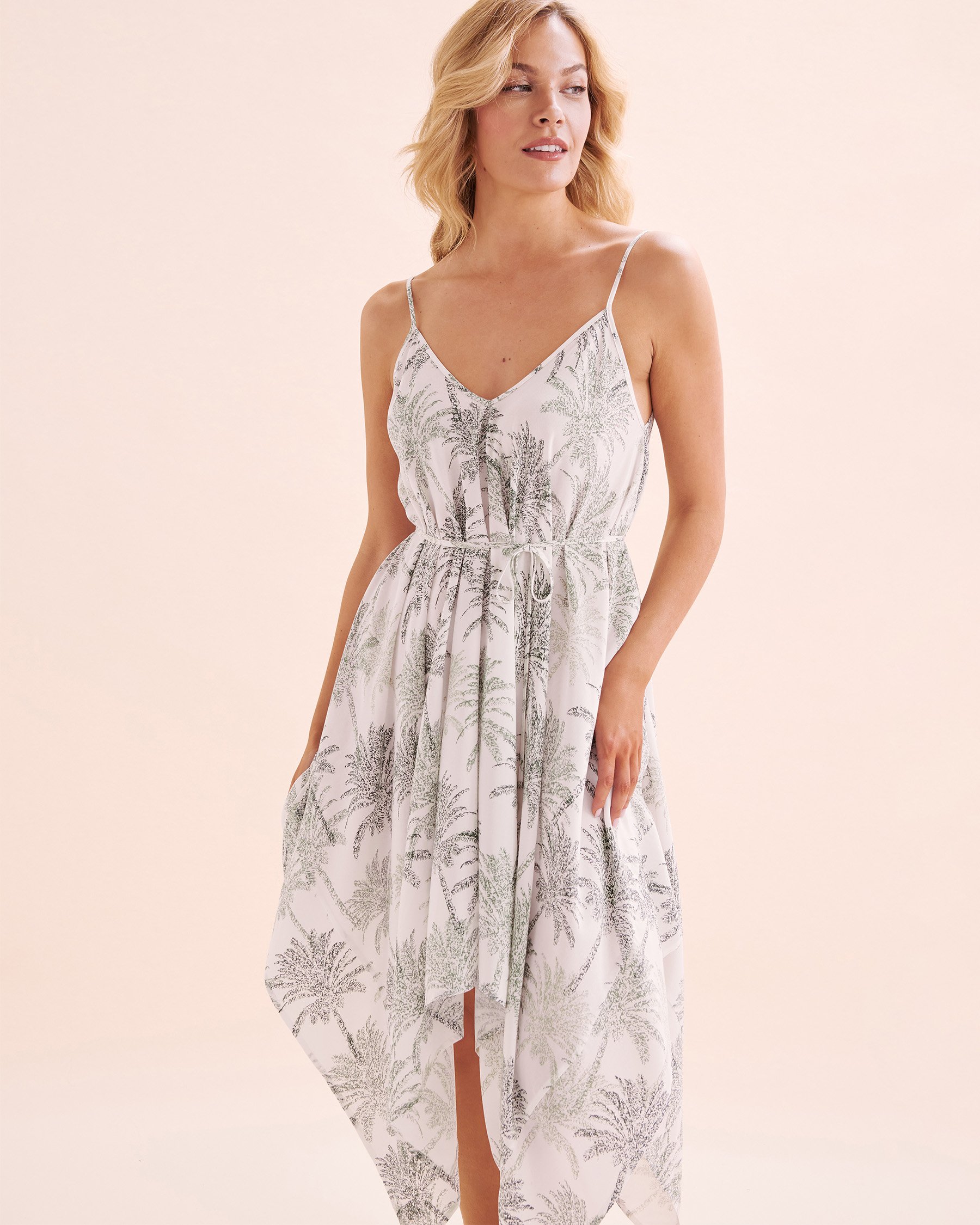OFF THE BEACH Robe longue sans manches palmiers Imprimé palmiers blancs 02300148 - Voir4