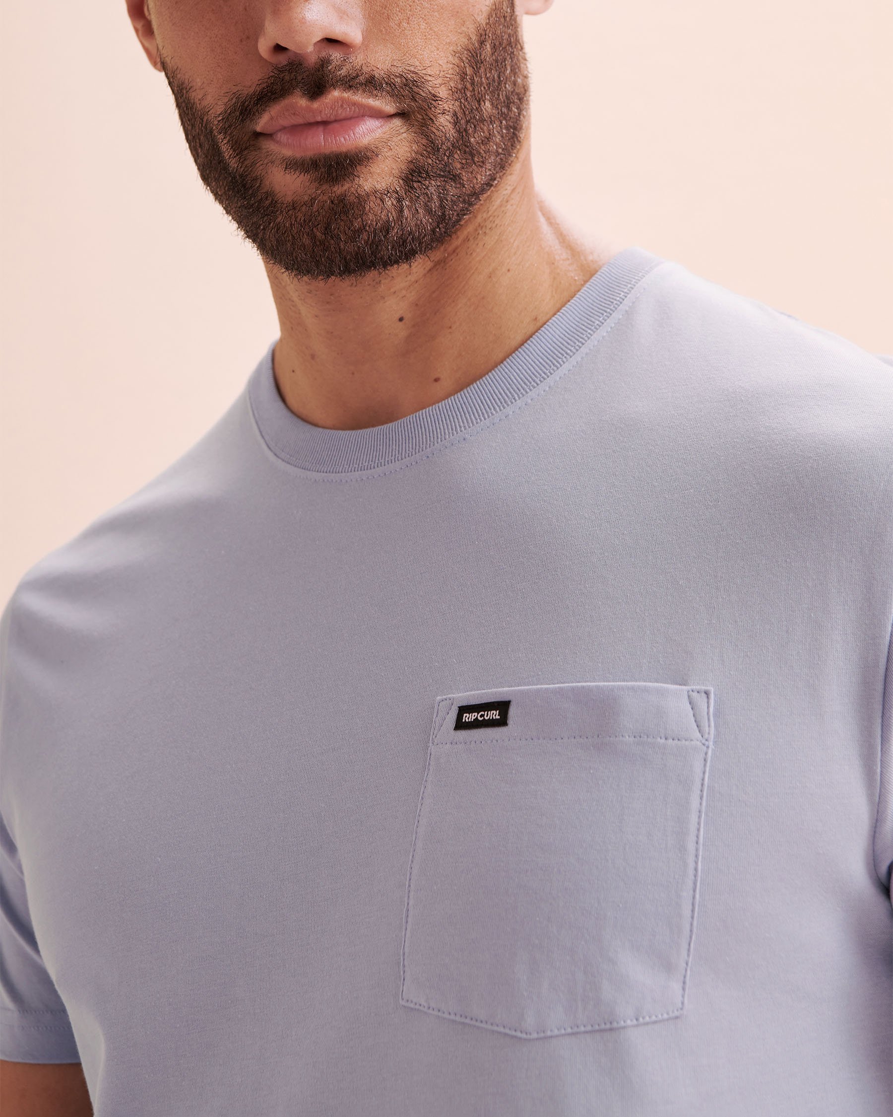 RIP CURL T-shirt uni avec poche Bleu glacier 0BTMTE - View3