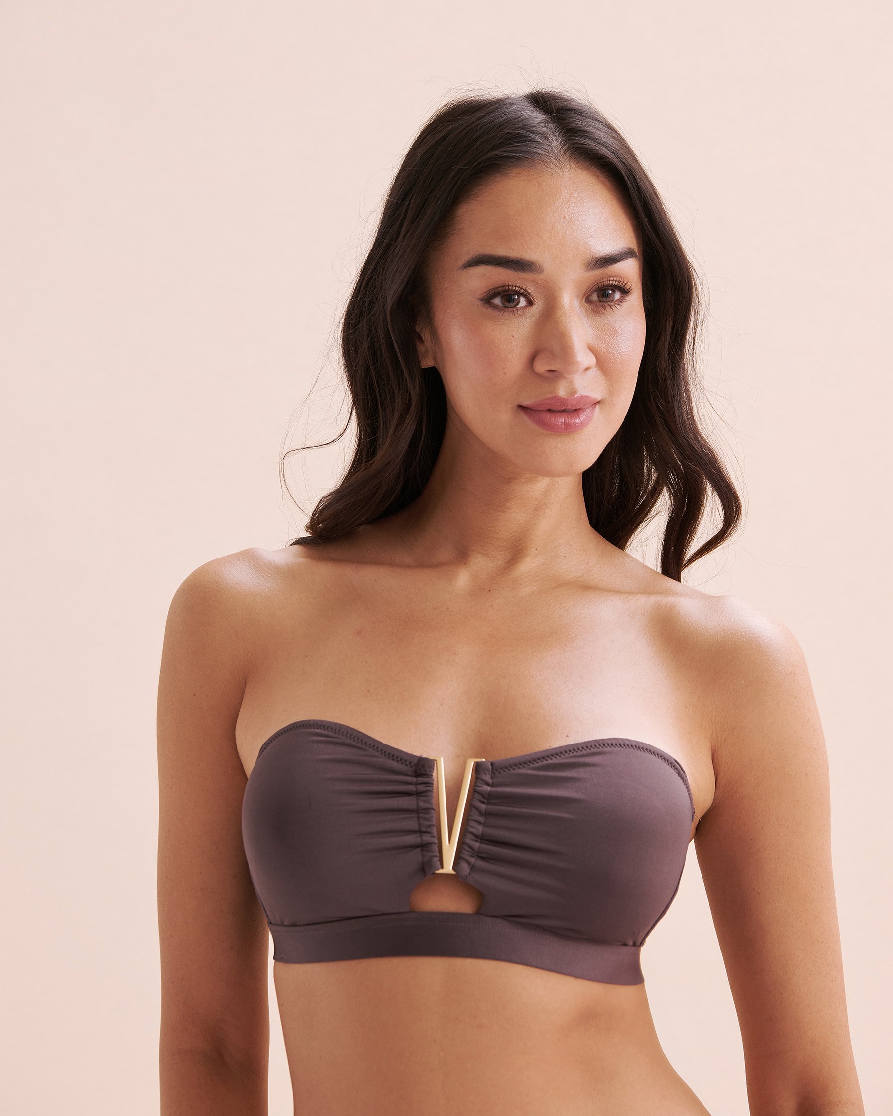 SANTEMARE Haut de bikini bandeau Luxurious Night Brun airelle 01100357 - Voir3