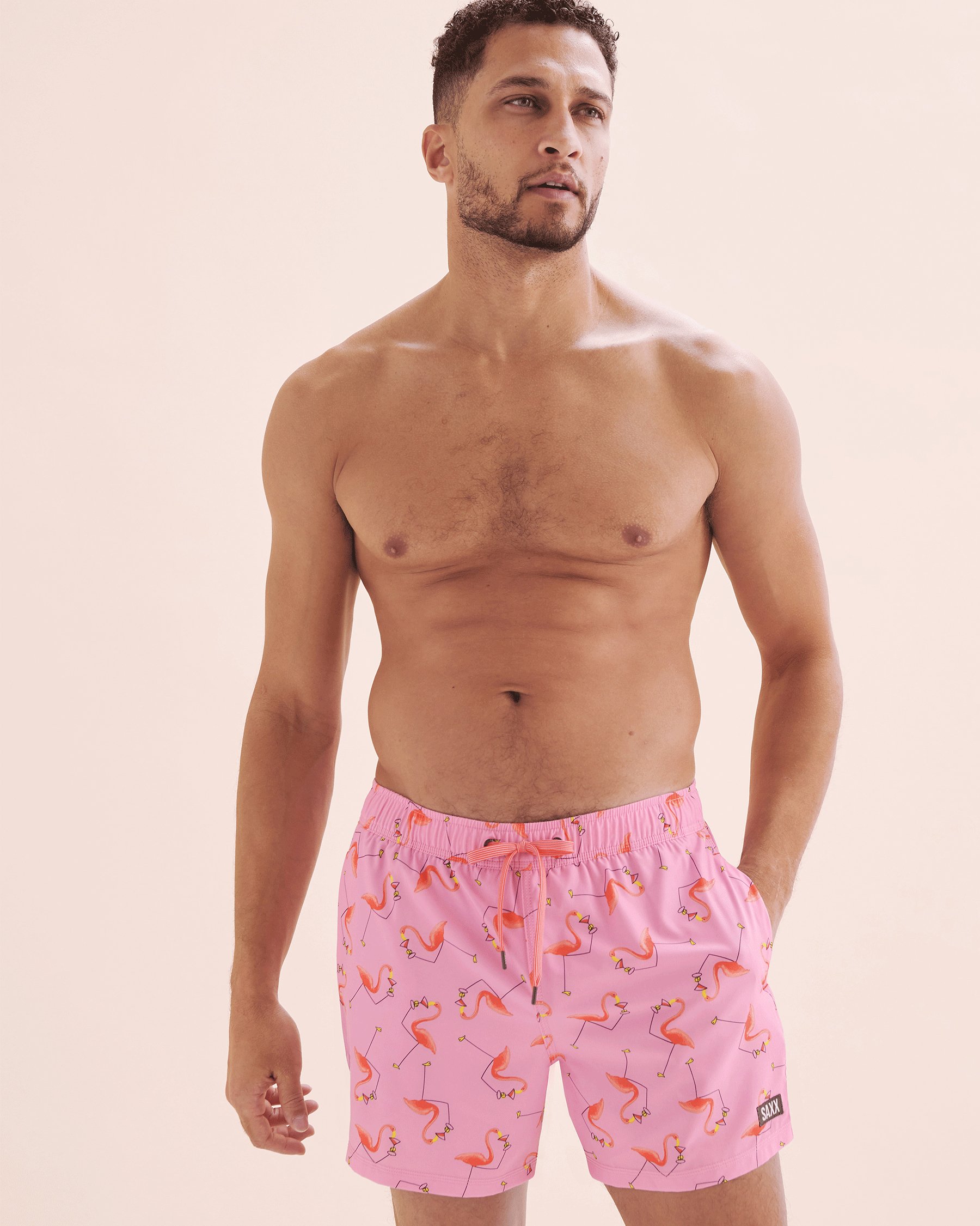 SAXX Oh Buoy Volley Swimsuit Pink Flamigno Print SXSW03L - View7