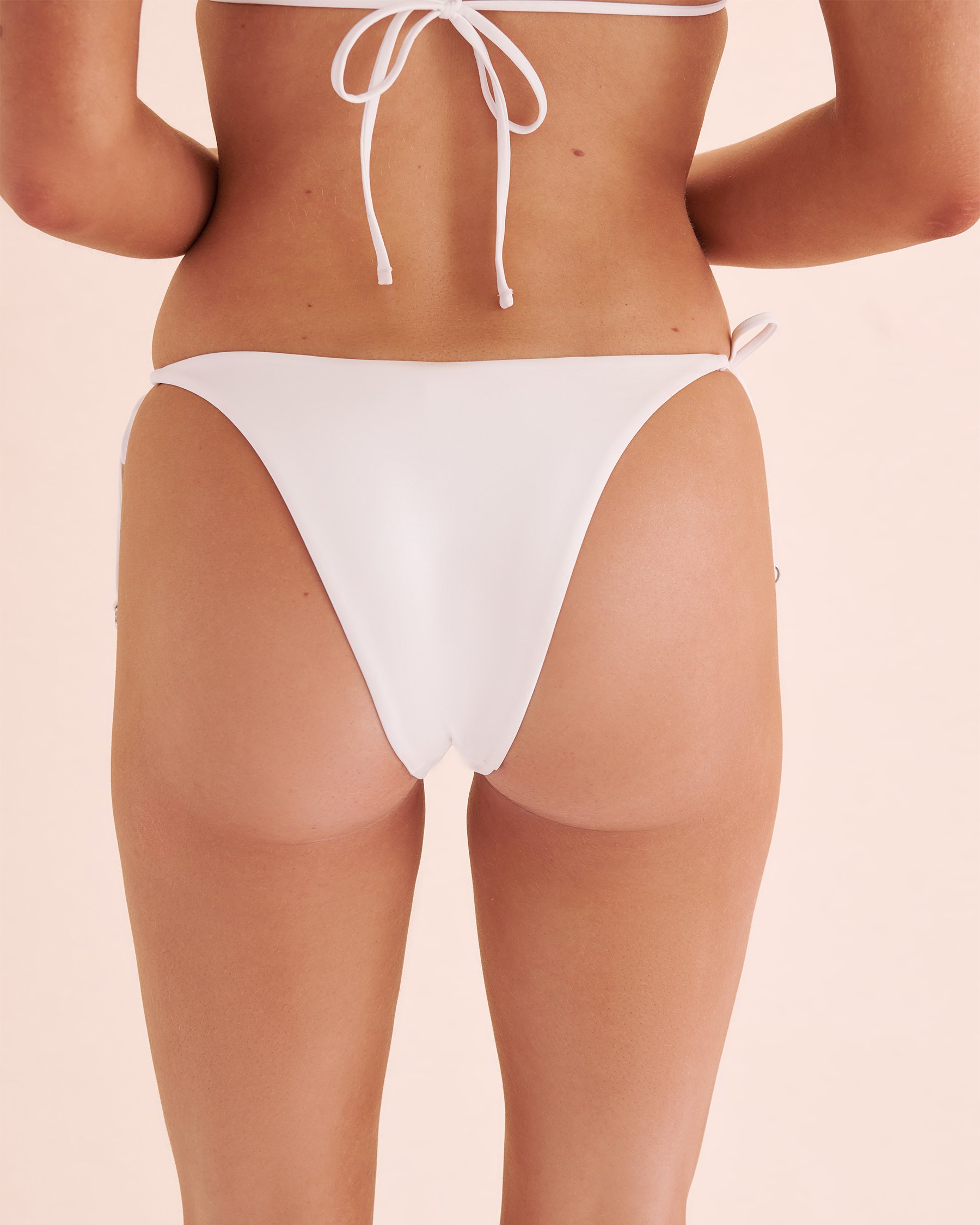 SEATONIC High Gloss Side Tie Thong Bikini Bottom White Iridescent 01300386 - View3