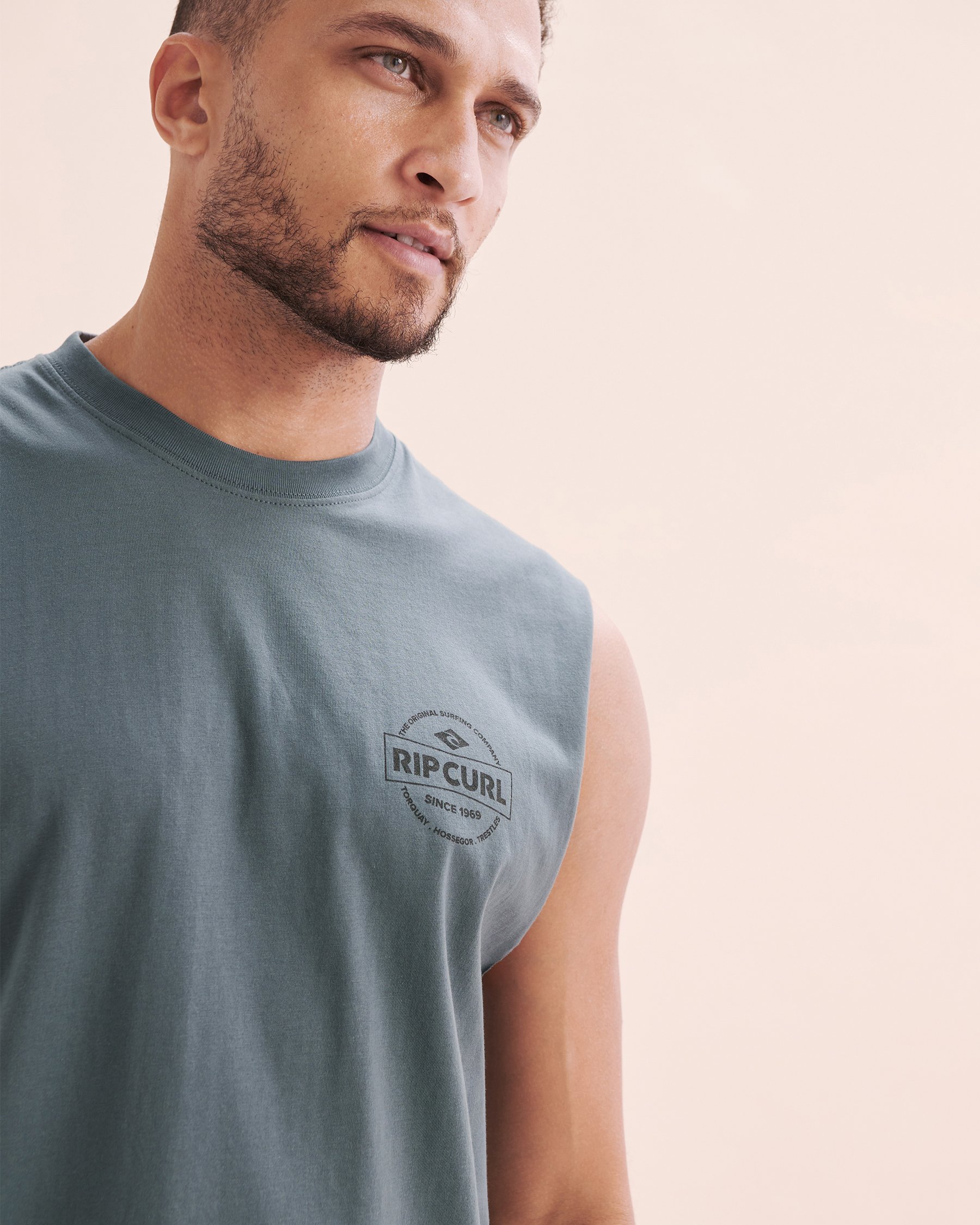 RIP CURL Stapler Muscle Tank Top Mineral Blue 0JXMTE - View3