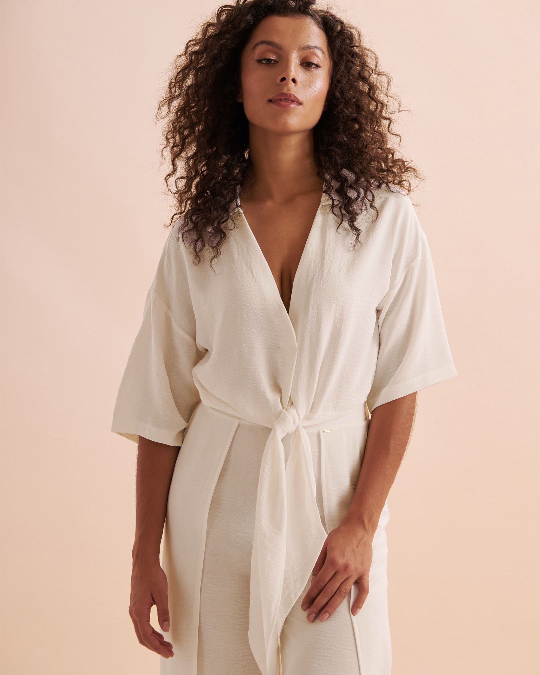 EVERYDAY SUNDAY Wide Leg Cover Up Pant Off White ESBEAW04174 - View6