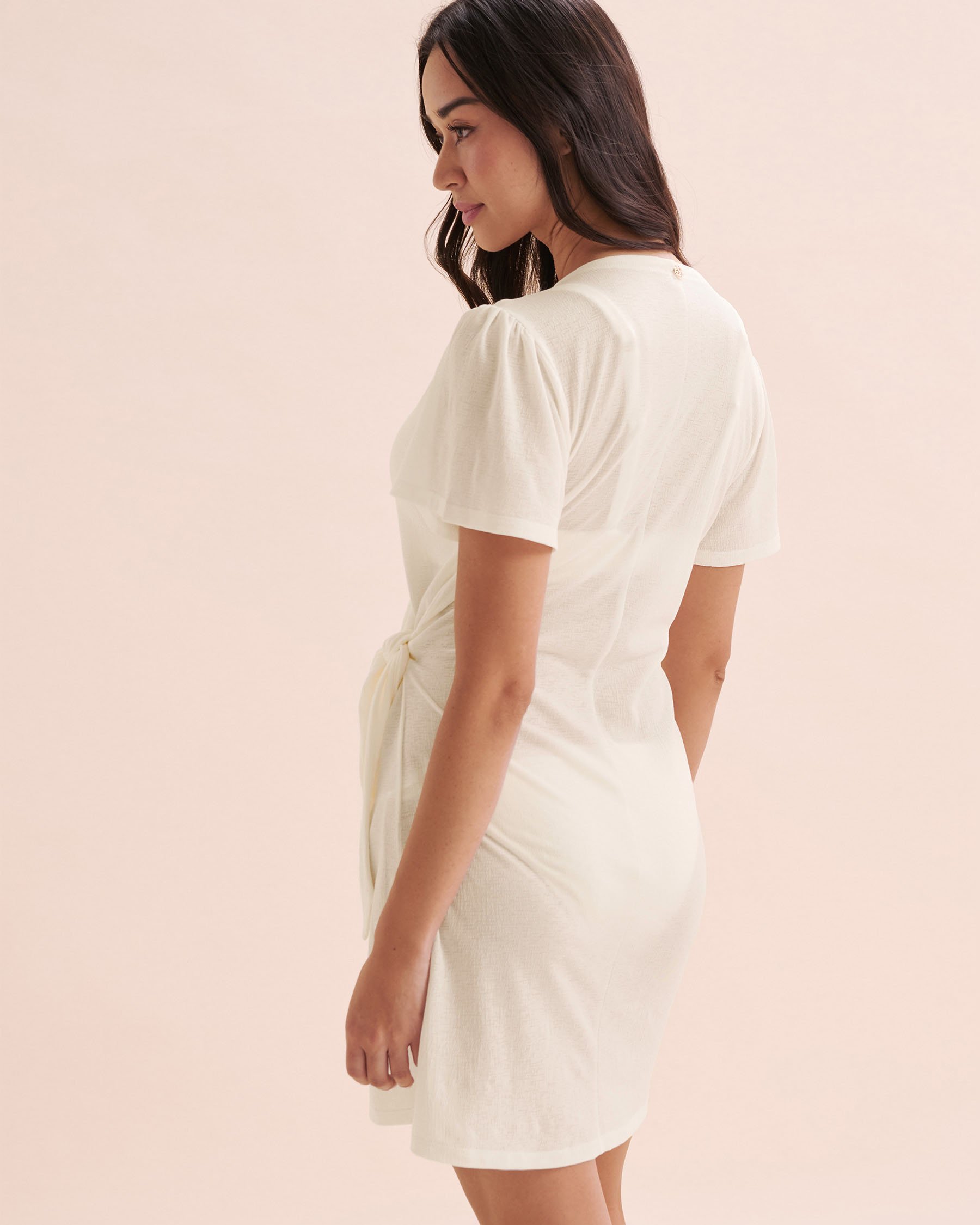 TURQUOISE COUTURE Robe courte portefeuille Blanc 02300144 - Voir6