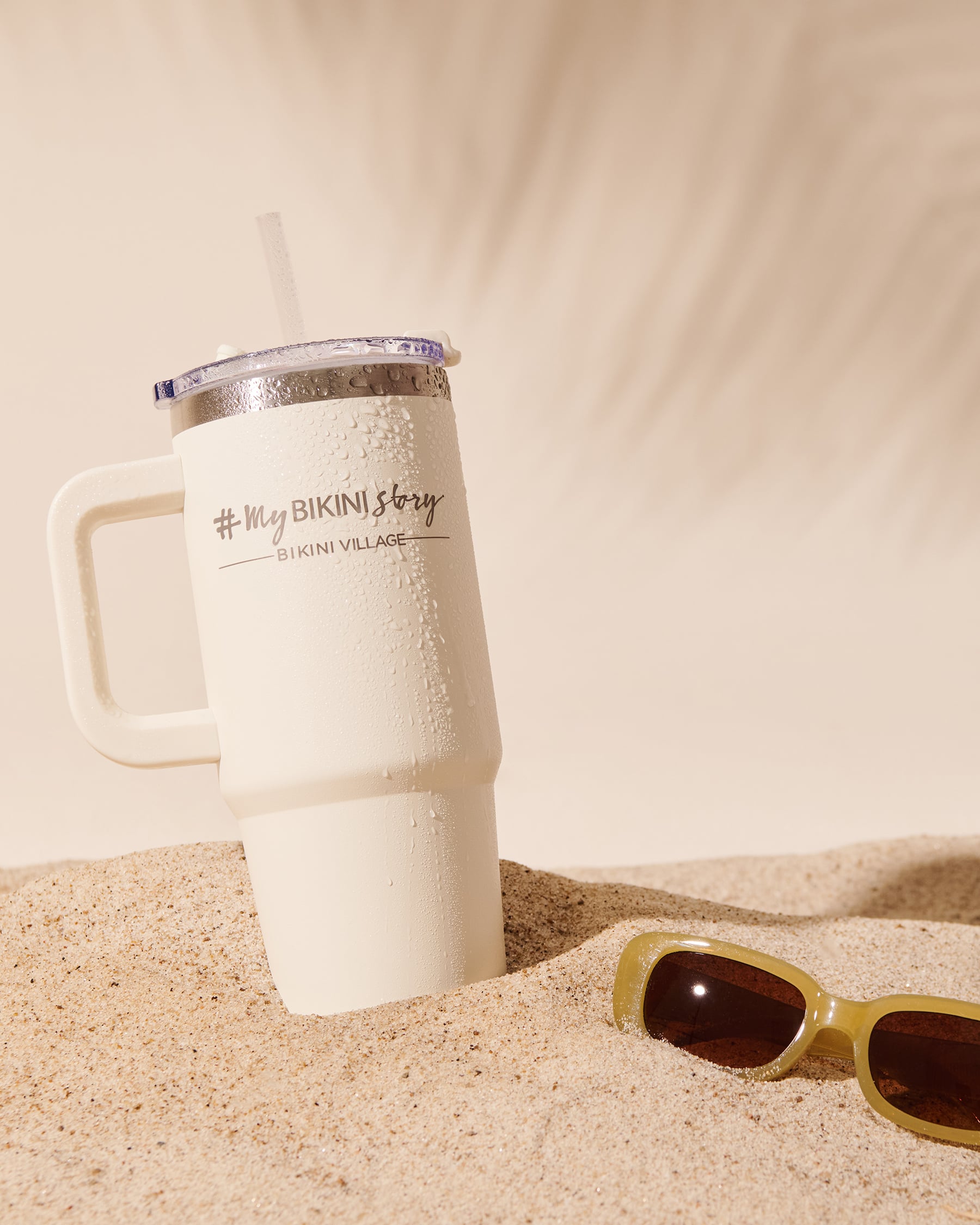 MY BIKINI STORY Tasse isotherme en acier inoxydable Blanc crème 09200012 - Voir4