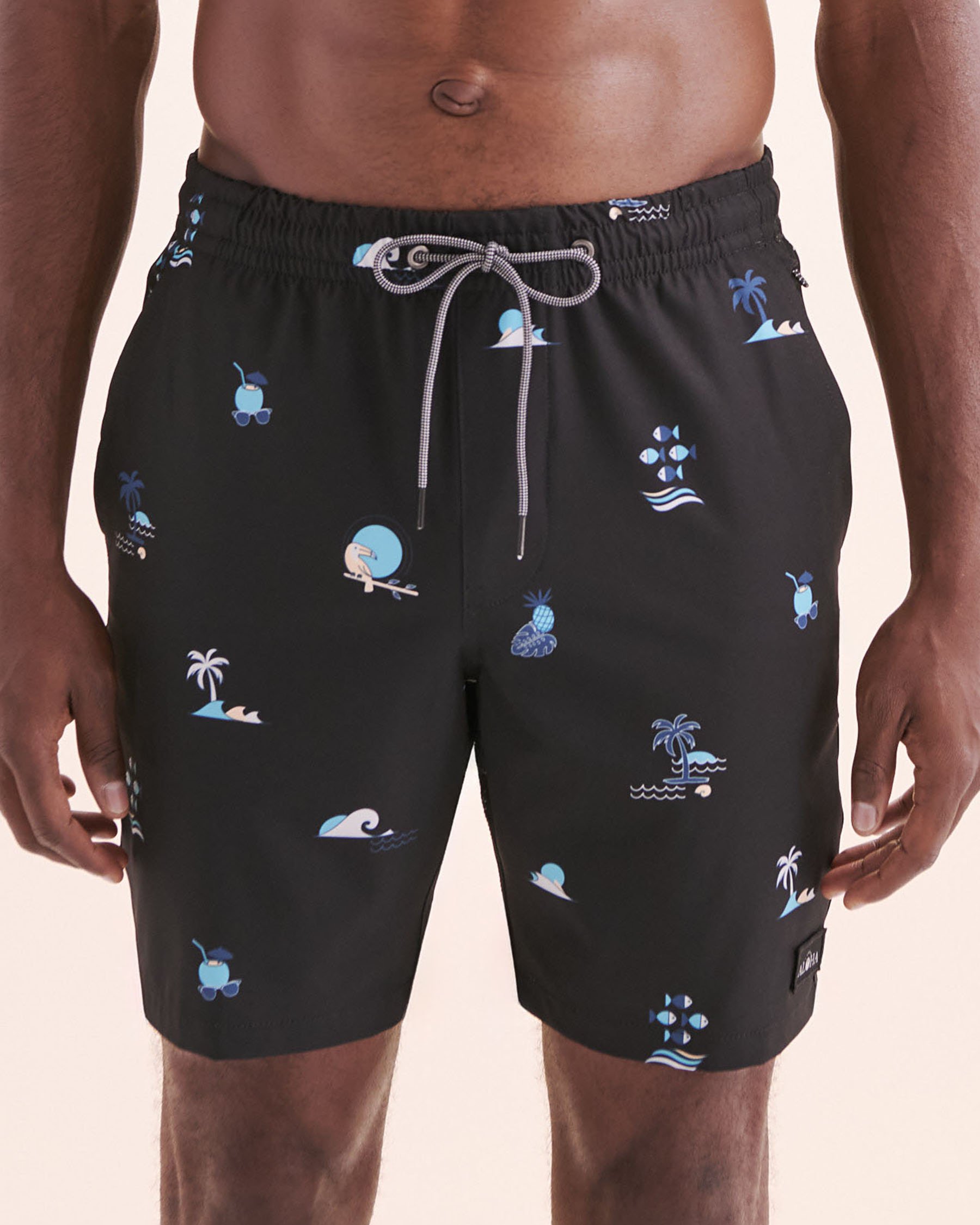 LUCKY ALOHA Maillot volley avec filet Aruba Noir, blanc, bleu ARB1178 - Voir1