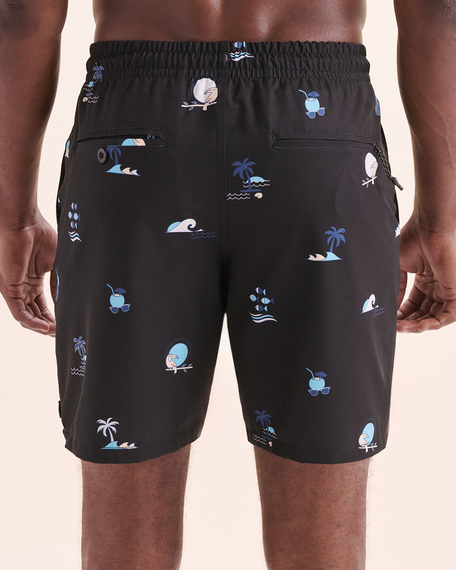 LUCKY ALOHA Maillot volley avec filet Aruba Noir, blanc, bleu ARB1178 - Voir2