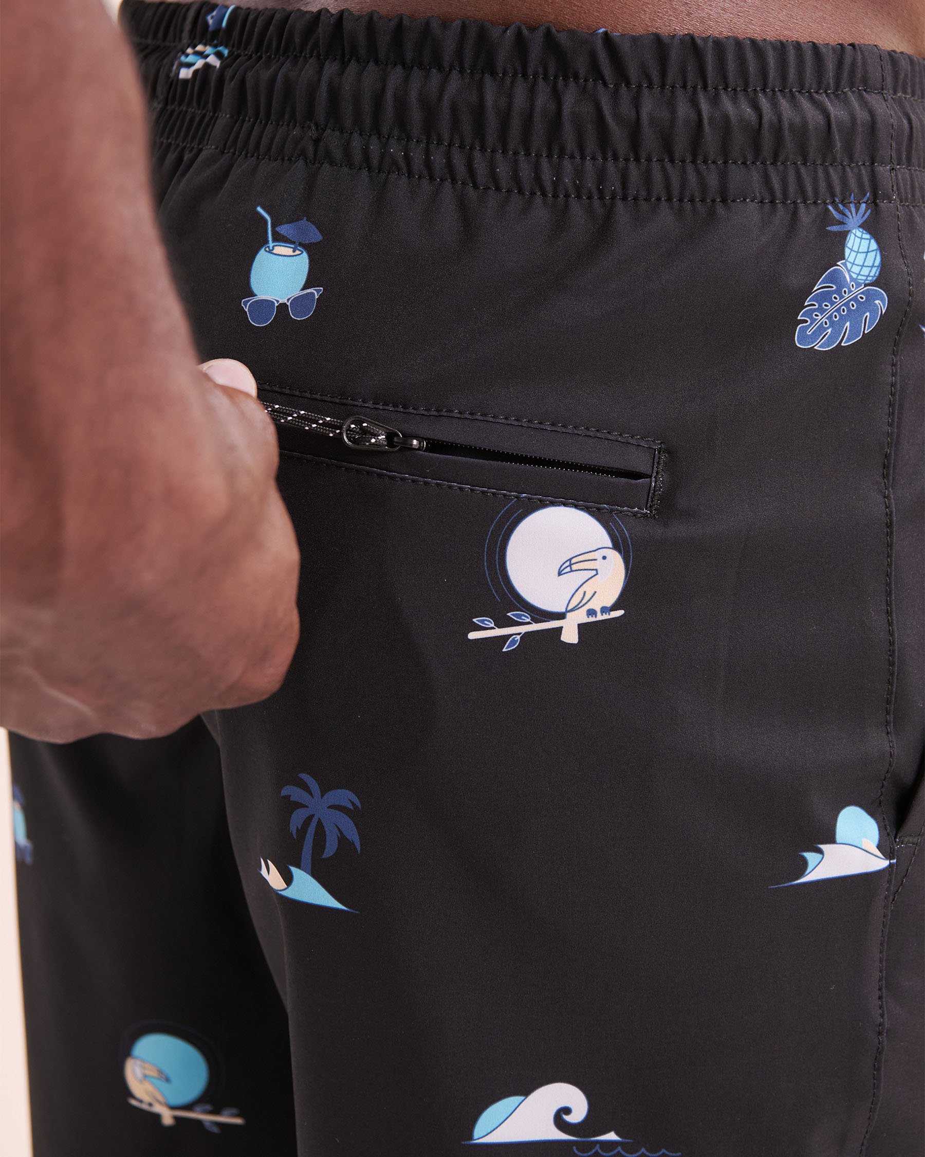 LUCKY ALOHA Maillot volley avec filet Aruba Noir, blanc, bleu ARB1178 - Voir3