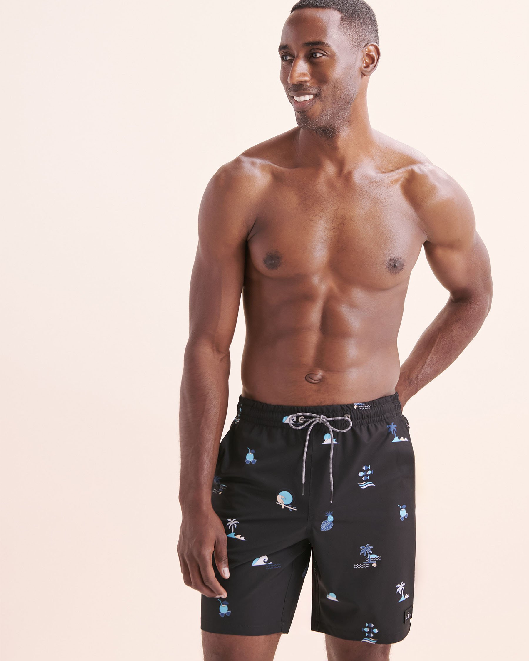 LUCKY ALOHA Maillot volley avec filet Aruba Noir, blanc, bleu ARB1178 - Voir4