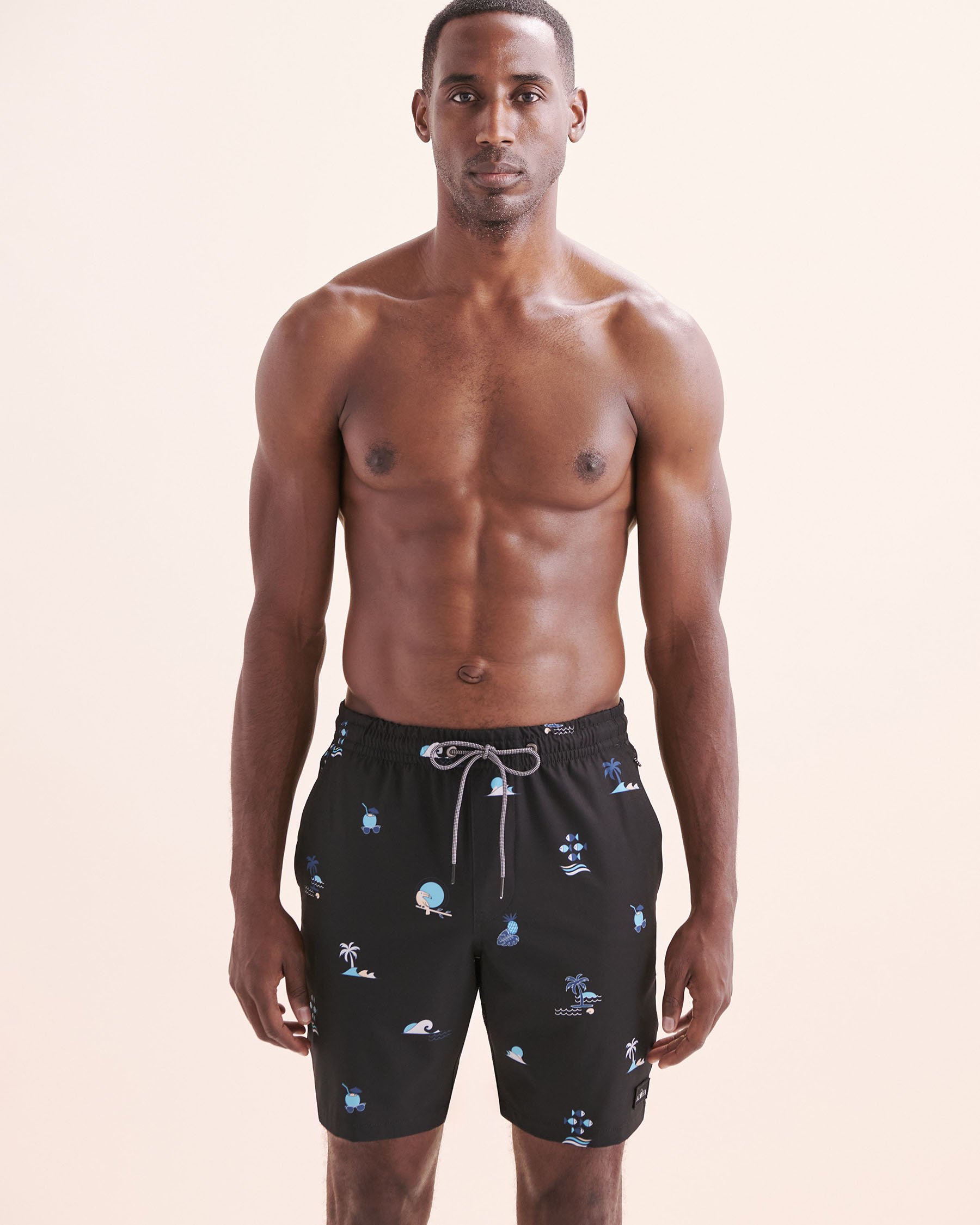 LUCKY ALOHA Maillot volley avec filet Aruba Noir, blanc, bleu ARB1178 - Voir5
