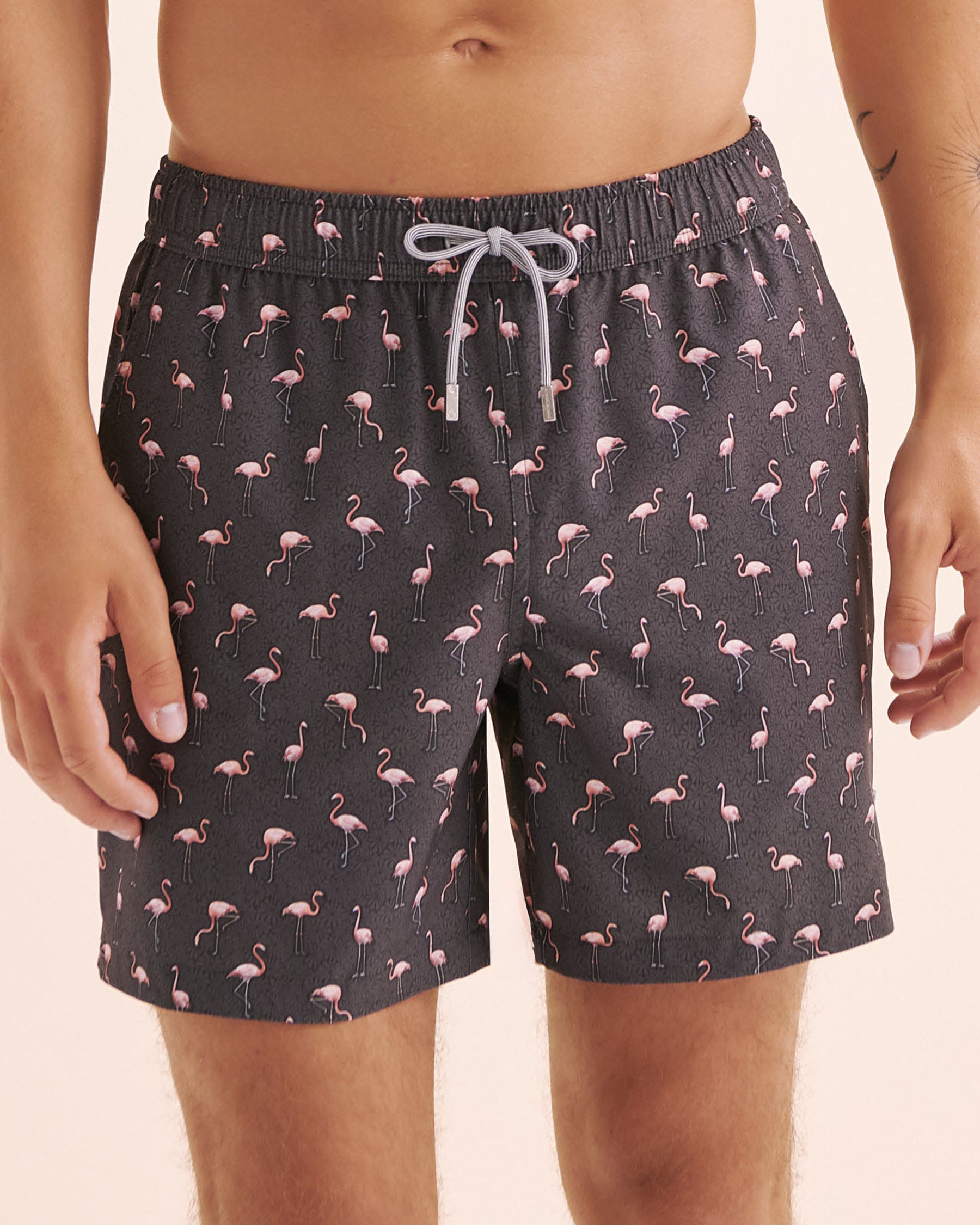 PUBLIC BEACH Flamingo Vibes Volley Swimsuit Grey and pink PB8613BIK - View7