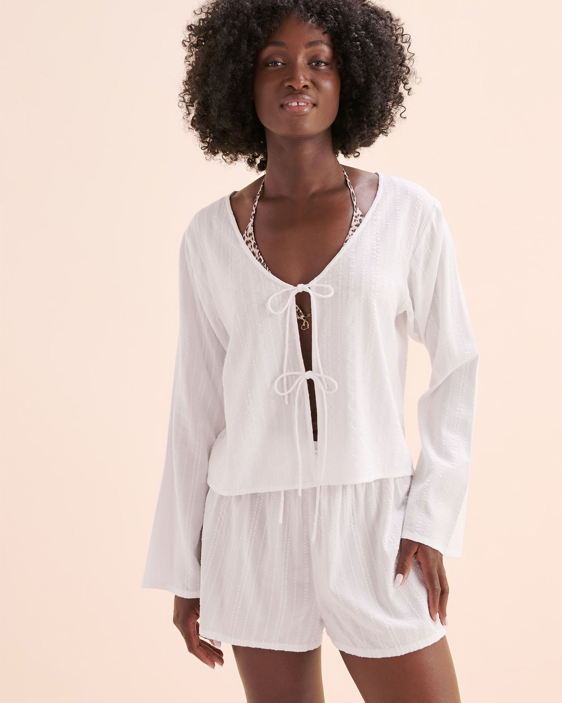 RIP CURL Chemise avec nœud sur le devant Haze Blanc 06HWSH - Voir4
