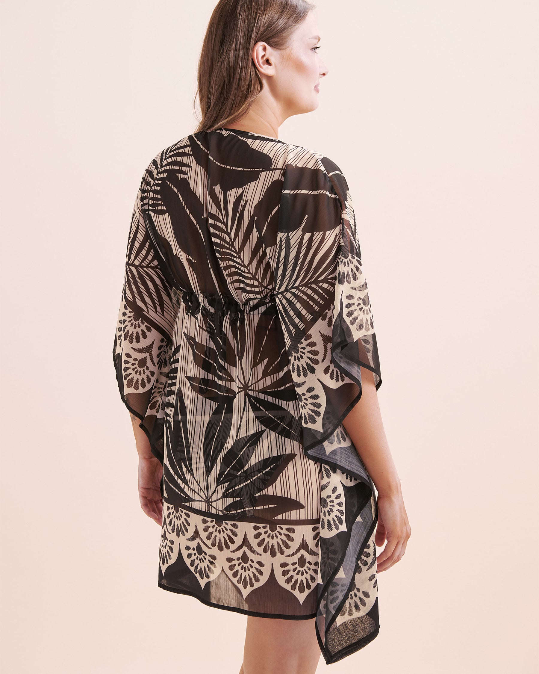 BLEU ROD BEATTIE Island Time Chiffon Caftan White and black RBIT26802 - View2