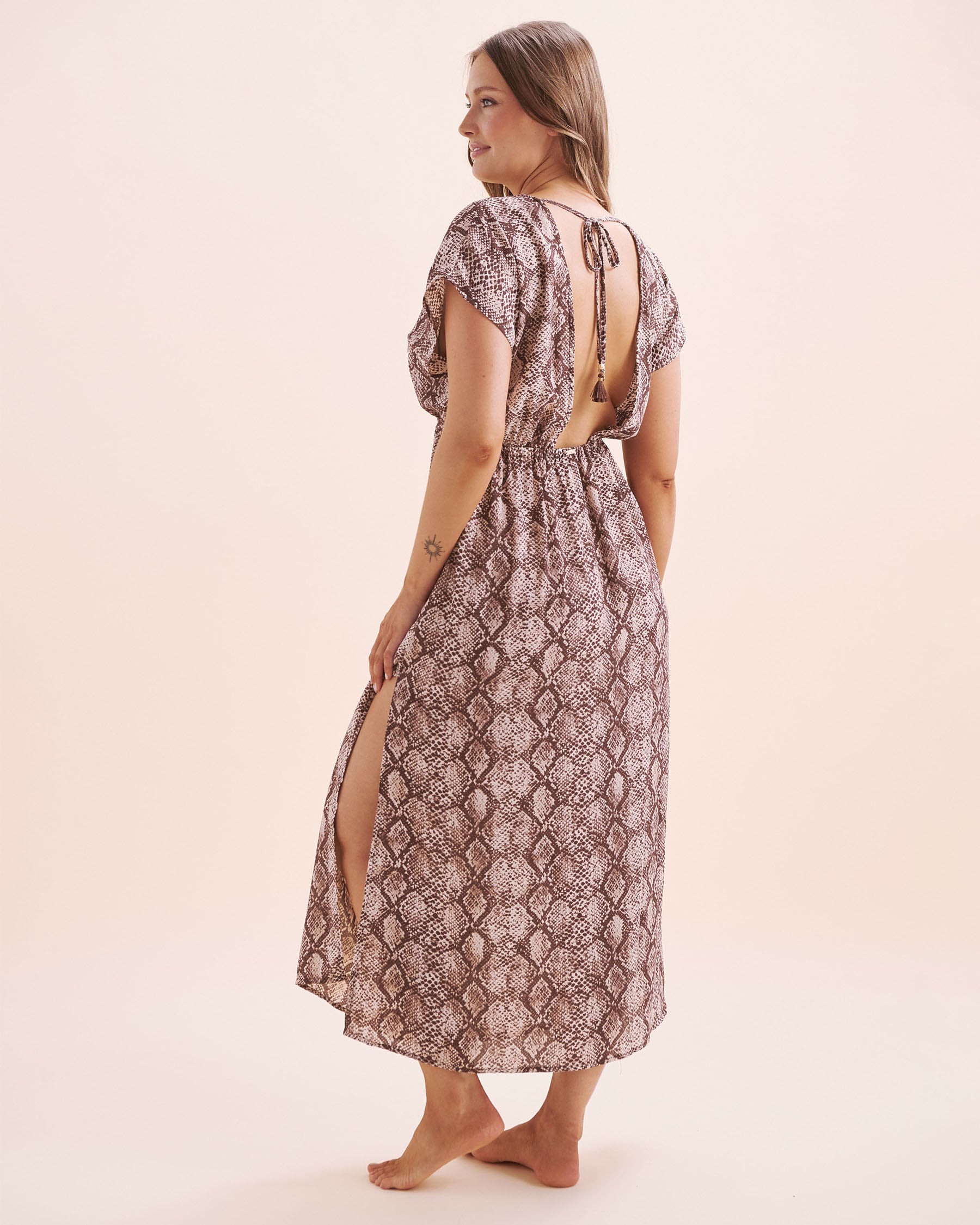 SANTEMARE Long Light Dress Brown 02300175 - View2