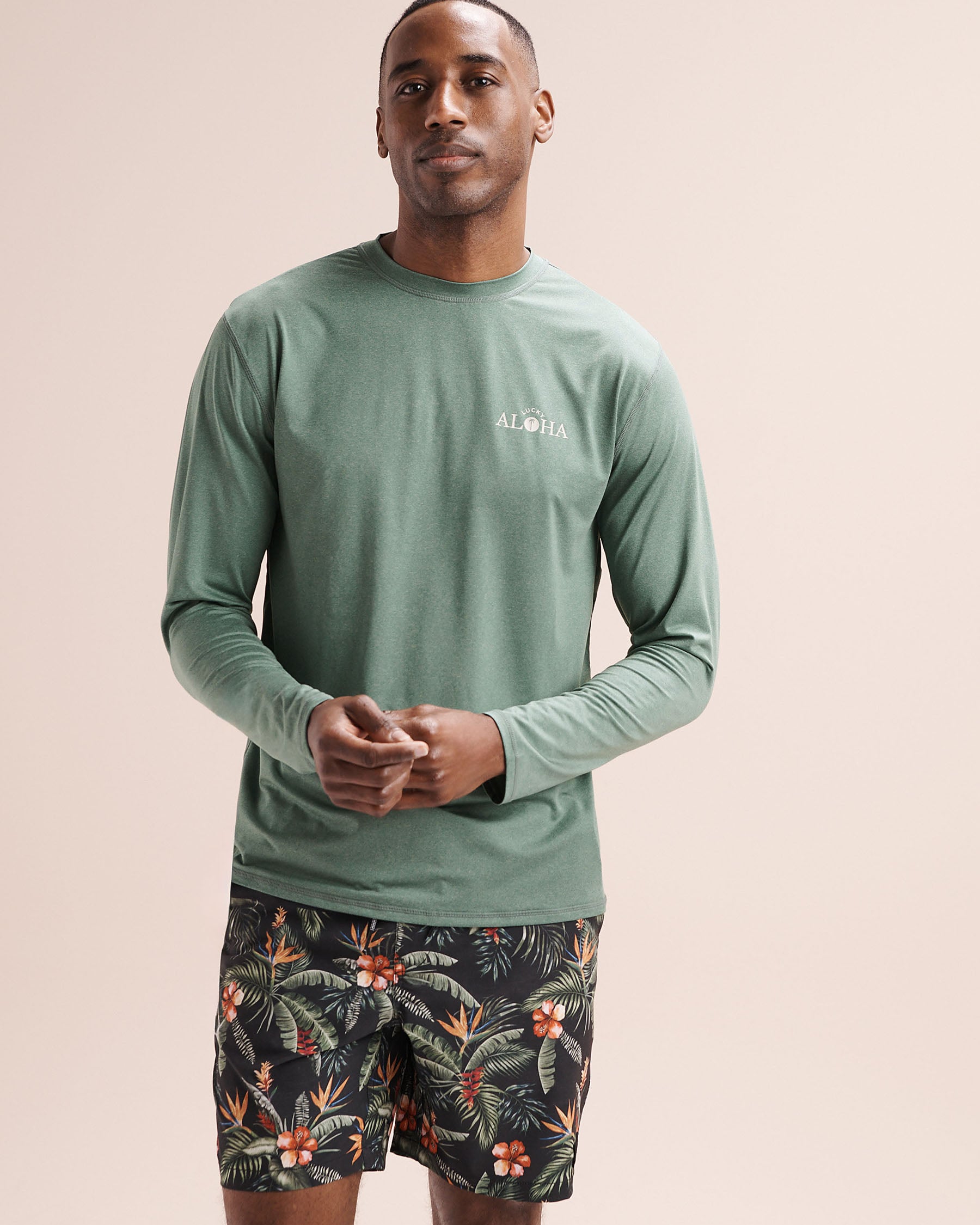 LUCKY ALOHA Rashguard à manches longues Interval Vert olive INT7767 - Voir2