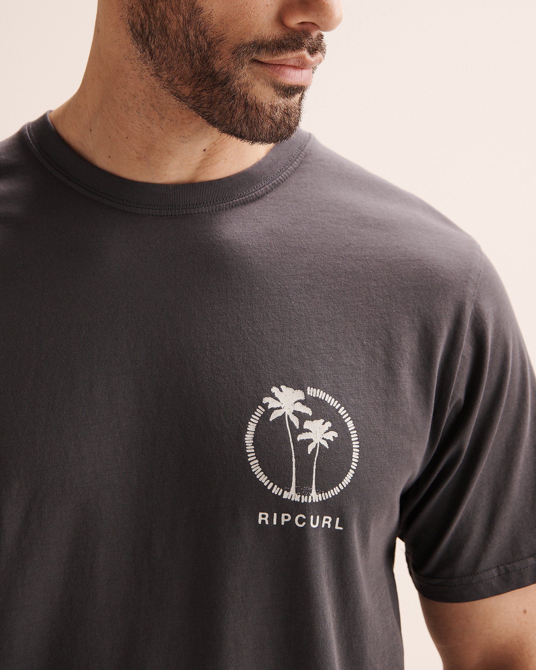 RIP CURL T-shirt Mod Cali Two Palms Noir 0SPMTE - Voir3